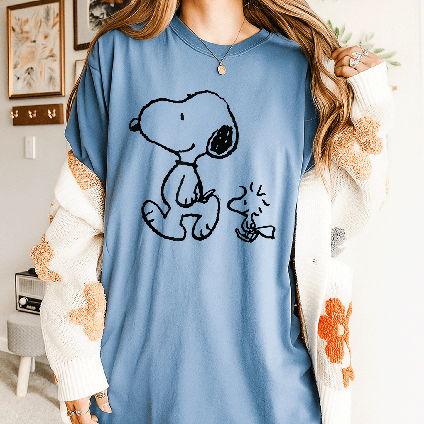 Snoopy and Woodstock Walk T-Shirt - Fun Peanuts Graphic Tee for Fans of Classic Cartoon Characters and Supporters of Friendship - 4