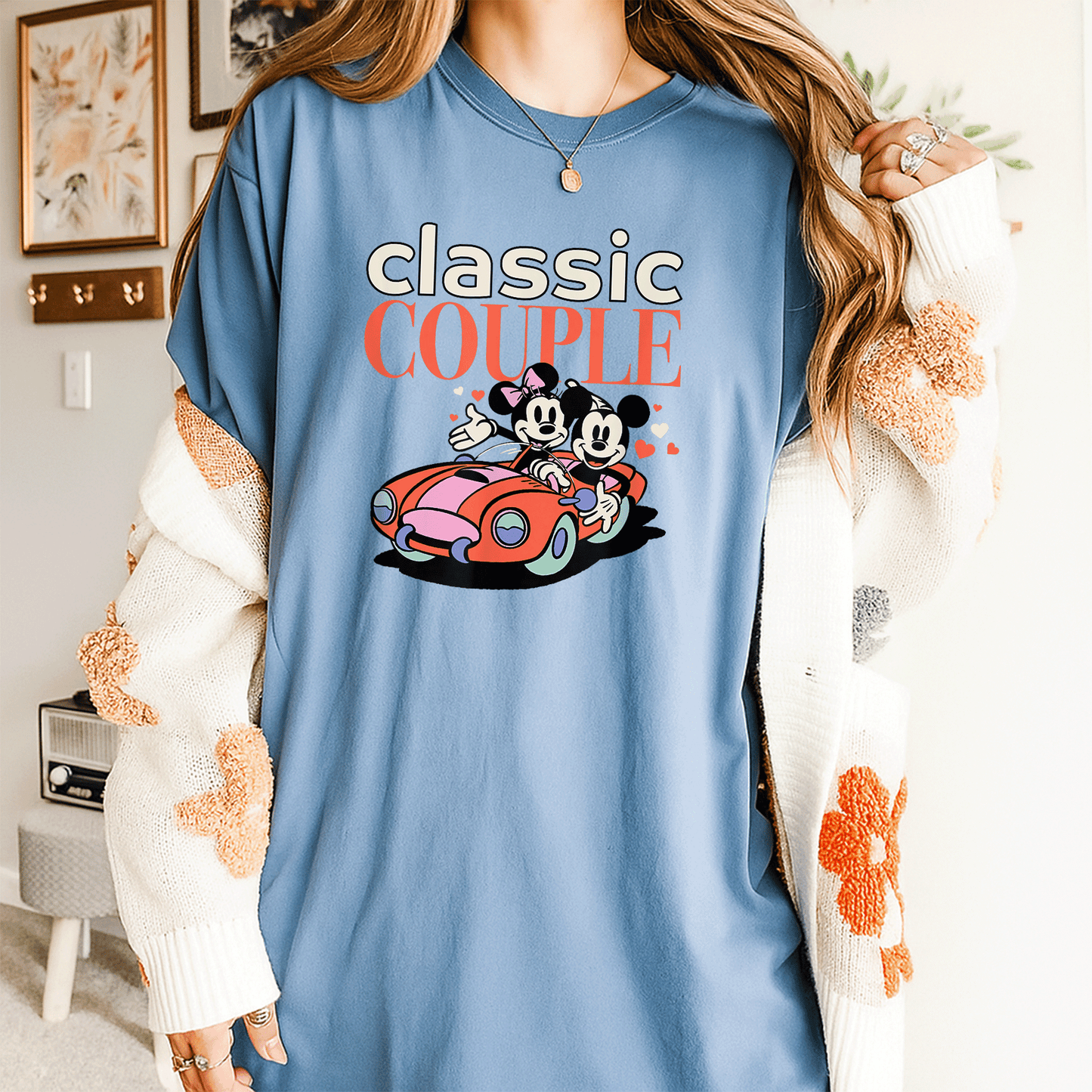 Cute Amazon Essentials Mickey and Minnie Valentine's Day Classic Couple T-Shirt for Couples Celebrating Love in Style - 4