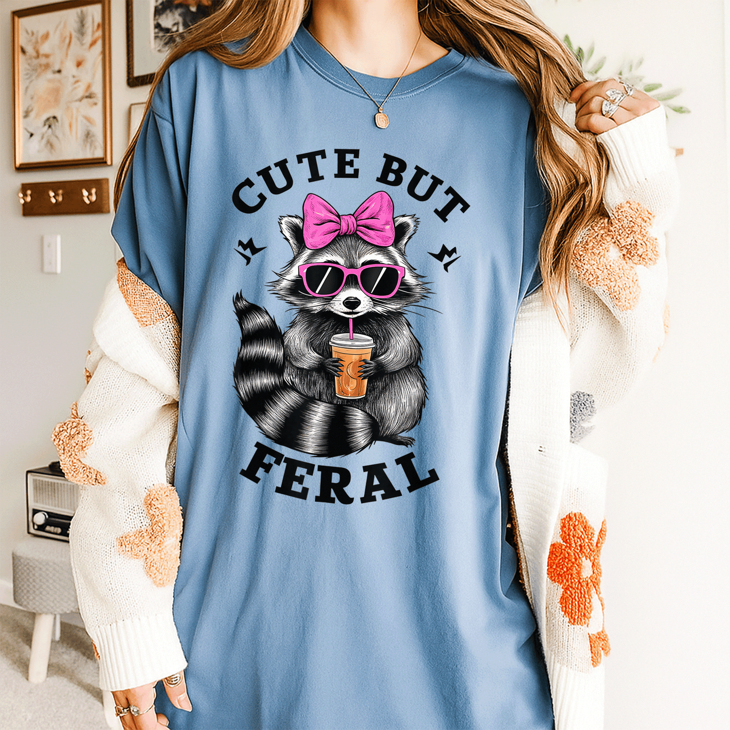 Cute Feral Raccoon T-Shirt with Sunglasses | Fun and Colorful Graphic Tee for Animal Lovers and Casual Wear - 4