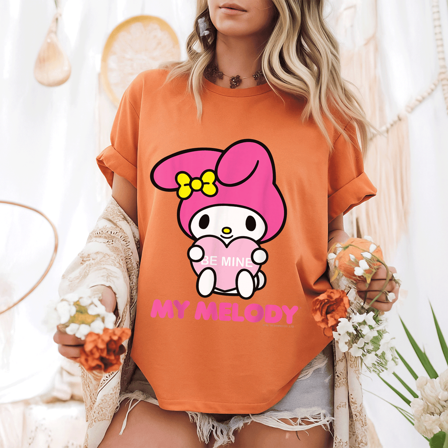 Cute My Melody Be Mine Valentine Tee Perfect for Lovebirds and Sanrio Fans Cute and Cozy Heart Design for Valentine's Day - 6