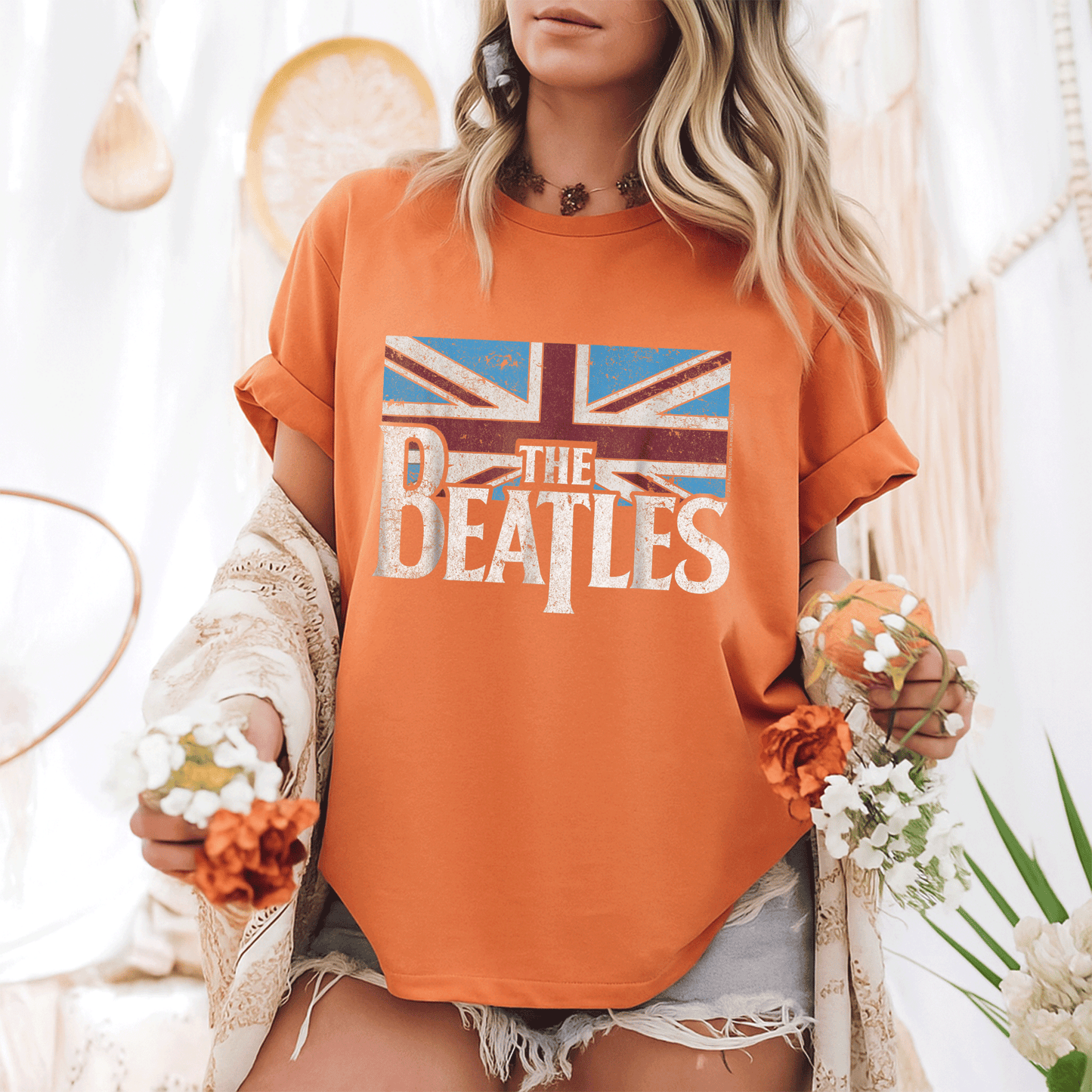 Stylish The Beatles British Flag T-Shirt in Red, White, and Blue – Perfect for Fans and Fashion Lovers Alike! - 6