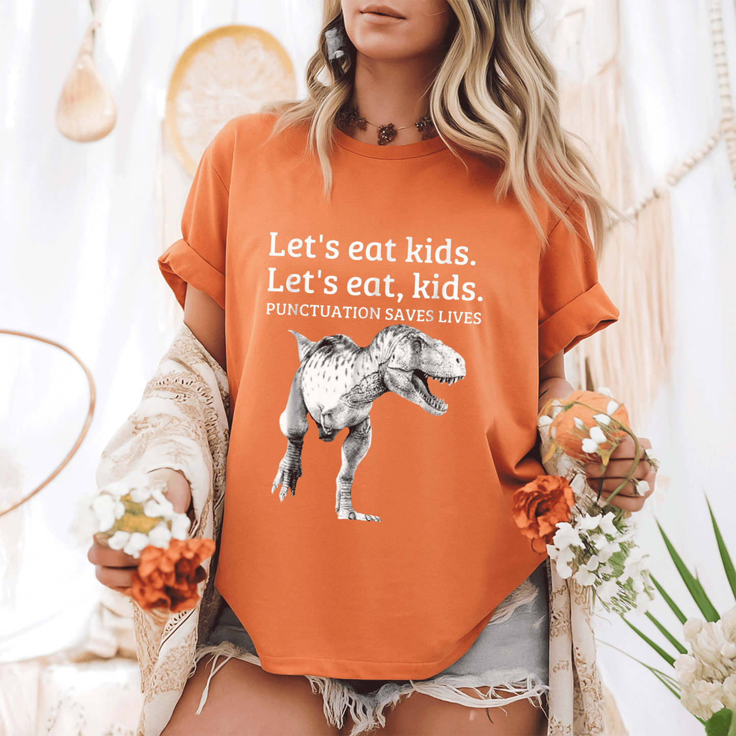 Funny Let's Eat Kids Grammar T-Shirt - Punctuation Saves Lives Design for Grammar Lovers and Teachers - 6