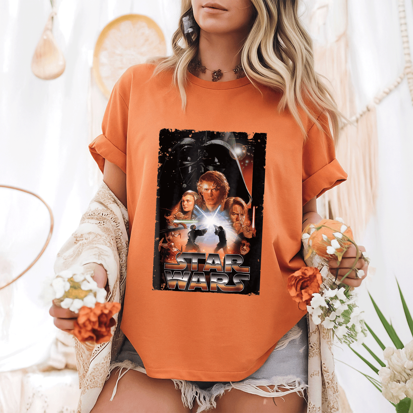Star Wars Revenge of the Sith Graphic T-Shirt Featuring Iconic Movie Poster Design for Fans and Collectors - 6