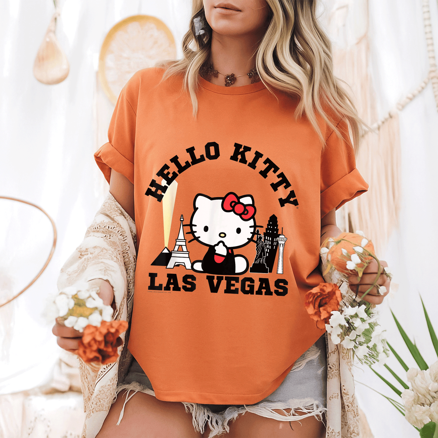 Cute Hello Kitty Viva Las Vegas Tee Shirt - Adorable Kitty Graphic Tee for Fun Lovers, Perfect for Trips or Casual Wear - 6