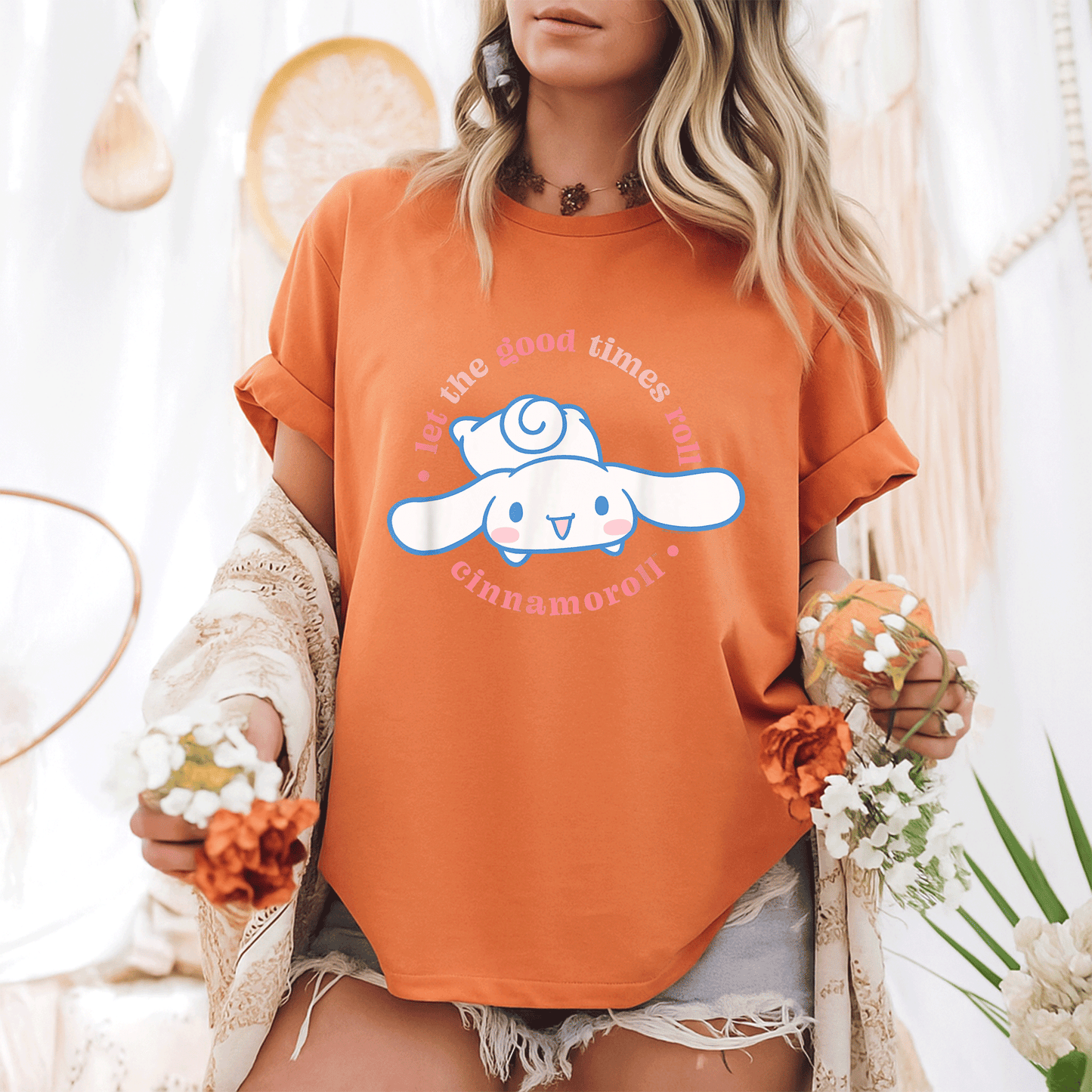Cute Cinnamoroll Let the Good Times Roll T-Shirt for Fans – Adorable Graphic Tee Featuring Charming Cinnamoroll Design - 6