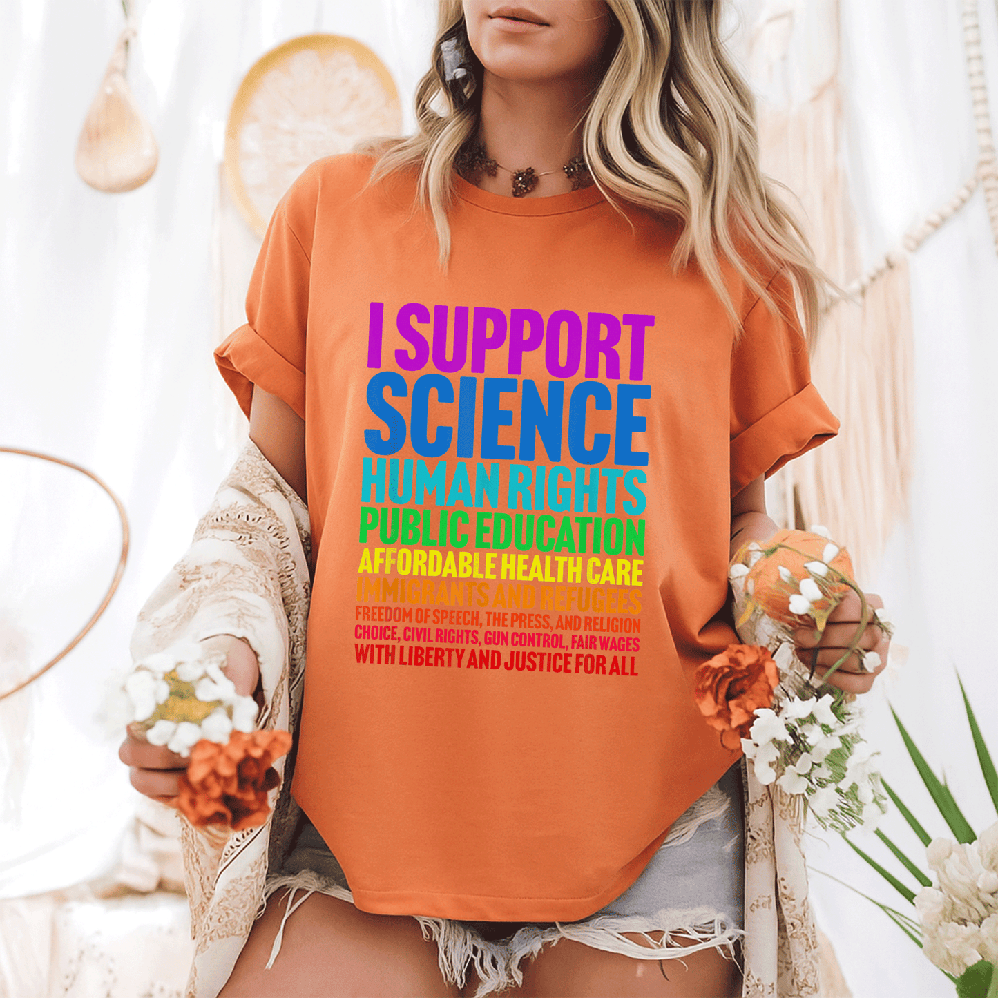 Shop the I Support Progressive Liberal Democratic Causes T-Shirt with Vibrant Design Perfect for Activists and Allies - 6