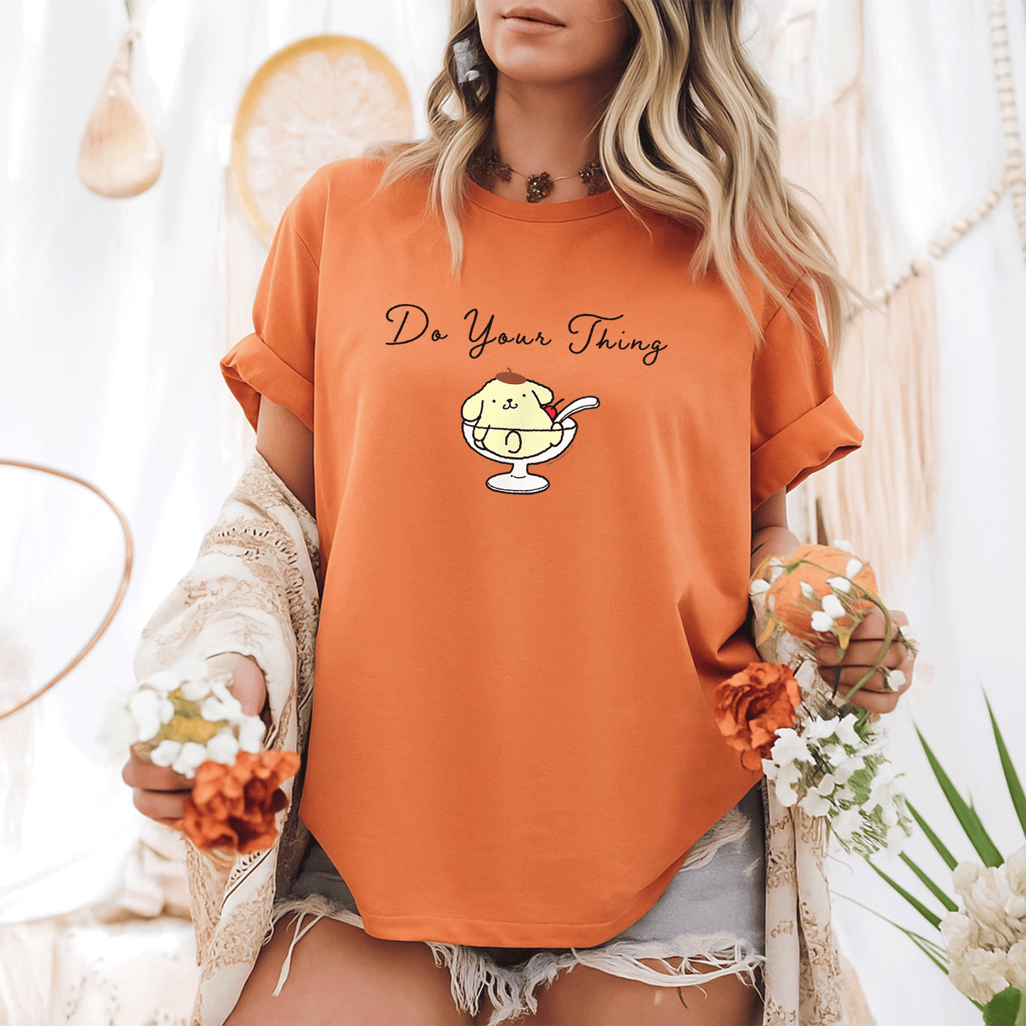 Pompompurin Do Your Thing T-Shirt - Cute and Comfy Sanrio Style Tee Featuring Adorable Pompompurin Design for Fans - 6