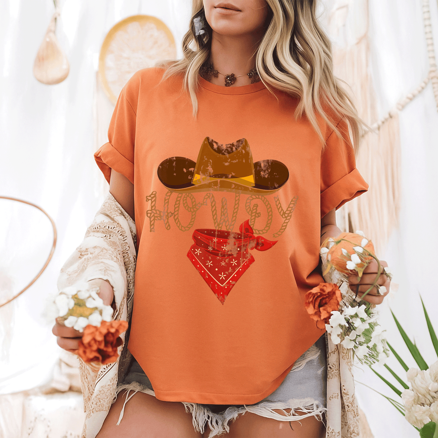 Howdy Cowboy T-Shirt for Men and Women Featuring a Fun Western Graphic, Perfect for Casual Wear and Country Lovers - 6