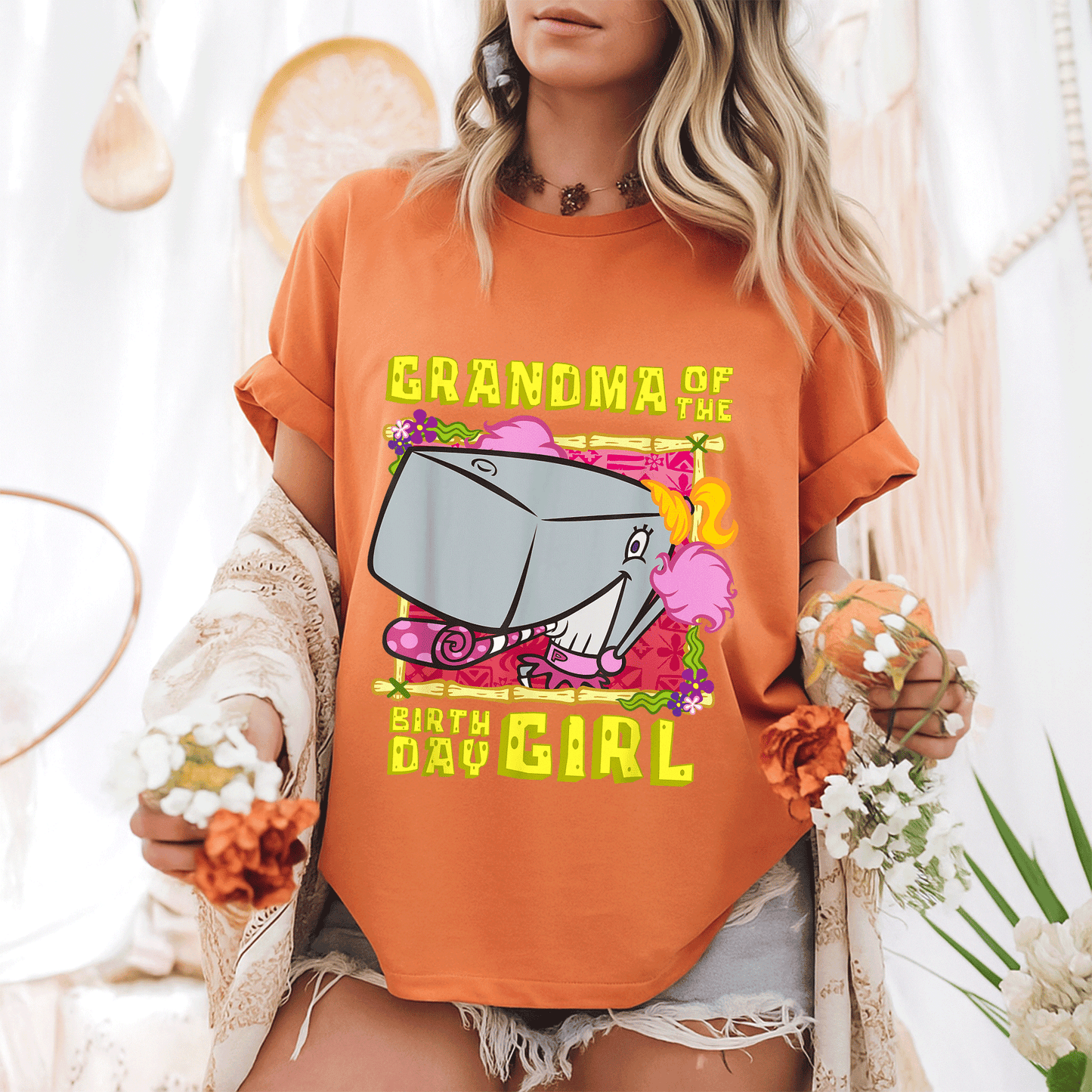SpongeBob SquarePants Grandma T-Shirt for Birthday Girls - Fun Pearl Design for Loving Grandmothers, Perfect Gift - 6