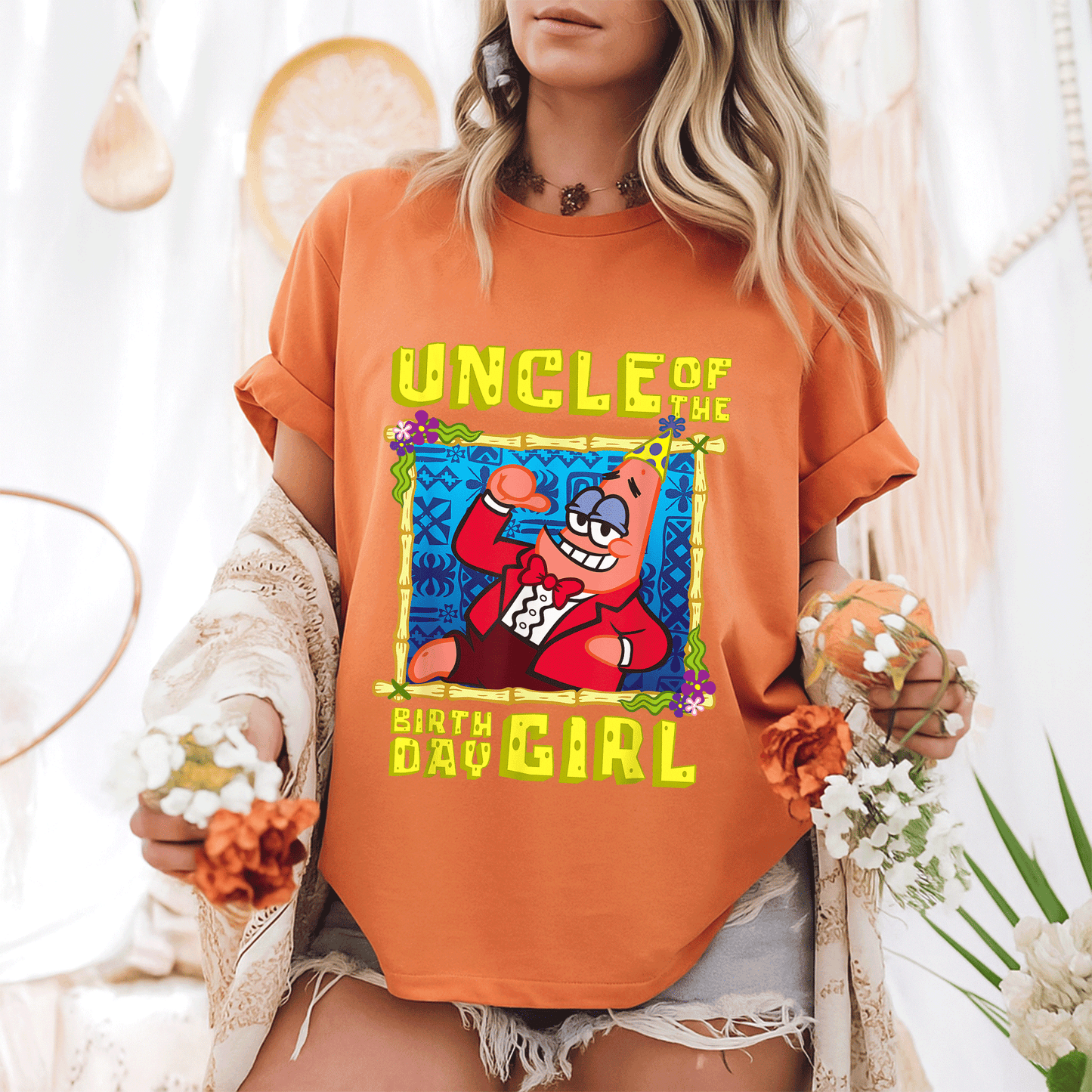SpongeBob SquarePants Uncle Gift T-Shirt - Fun Patrick Design for Birthday Celebrations Perfect for the Special Uncle - 6