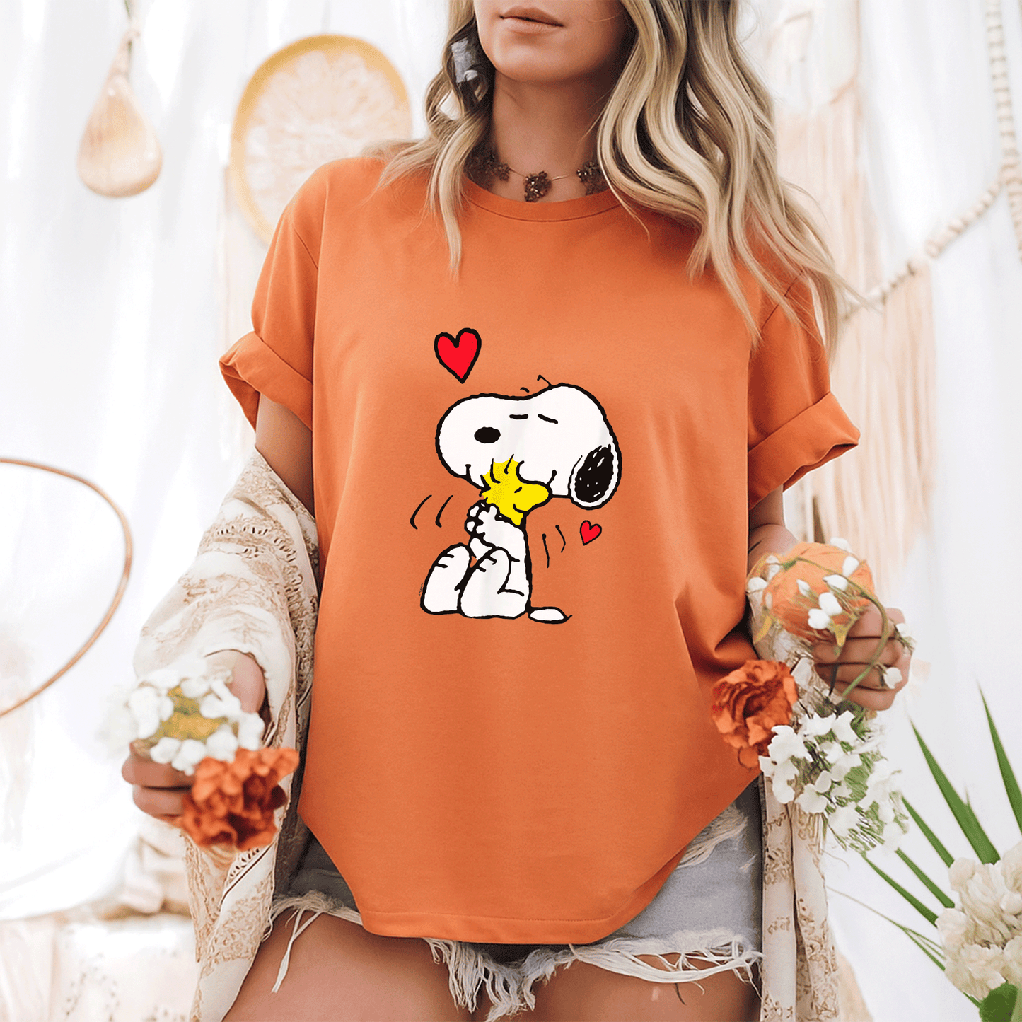 Snoopy Lots Of Love T-Shirt for Peanuts Fans | Cute and Playful Graphic Tee Featuring Iconic Snoopy Design - 6