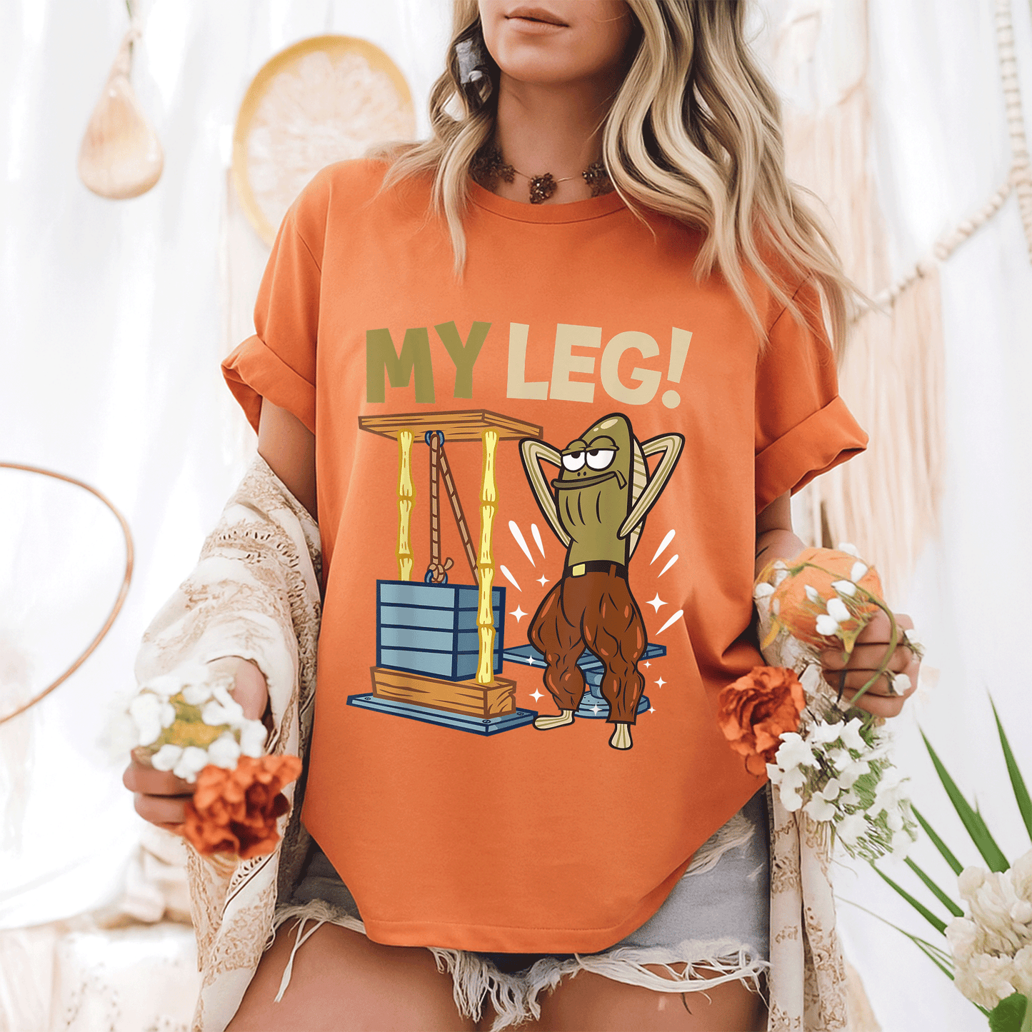 Mademark x SpongeBob SquarePants Funny Legs Day T-Shirt - Bodybuilding Inside Joke for Gym Lovers and Spongebob Fans - 6