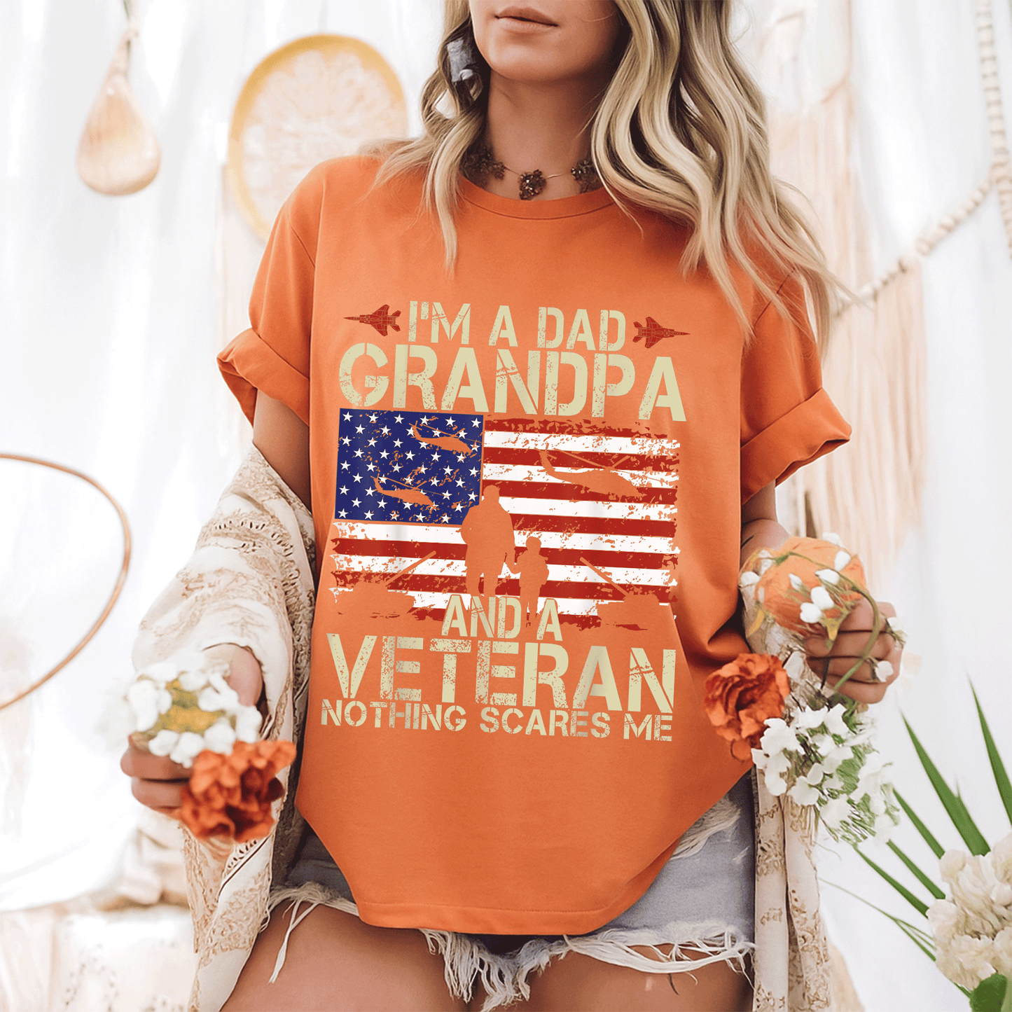 Celebrate Dad, Grandpa, and Veteran Pride with Our Fun Fathers Day T-Shirt - Perfect Gift for Proud Papas! - 6
