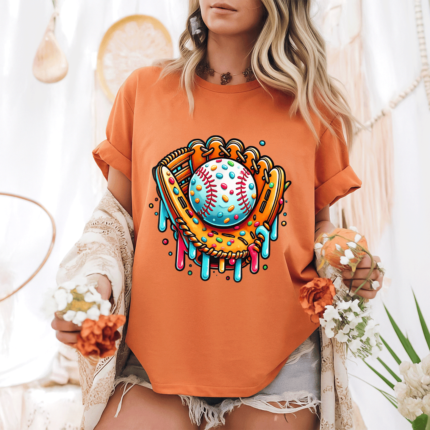 Cool Ice Cream Drip Baseball Graphic T-Shirt for Boys | Fun and Unique Design Perfect for Summer Play and Sports Activities - 6