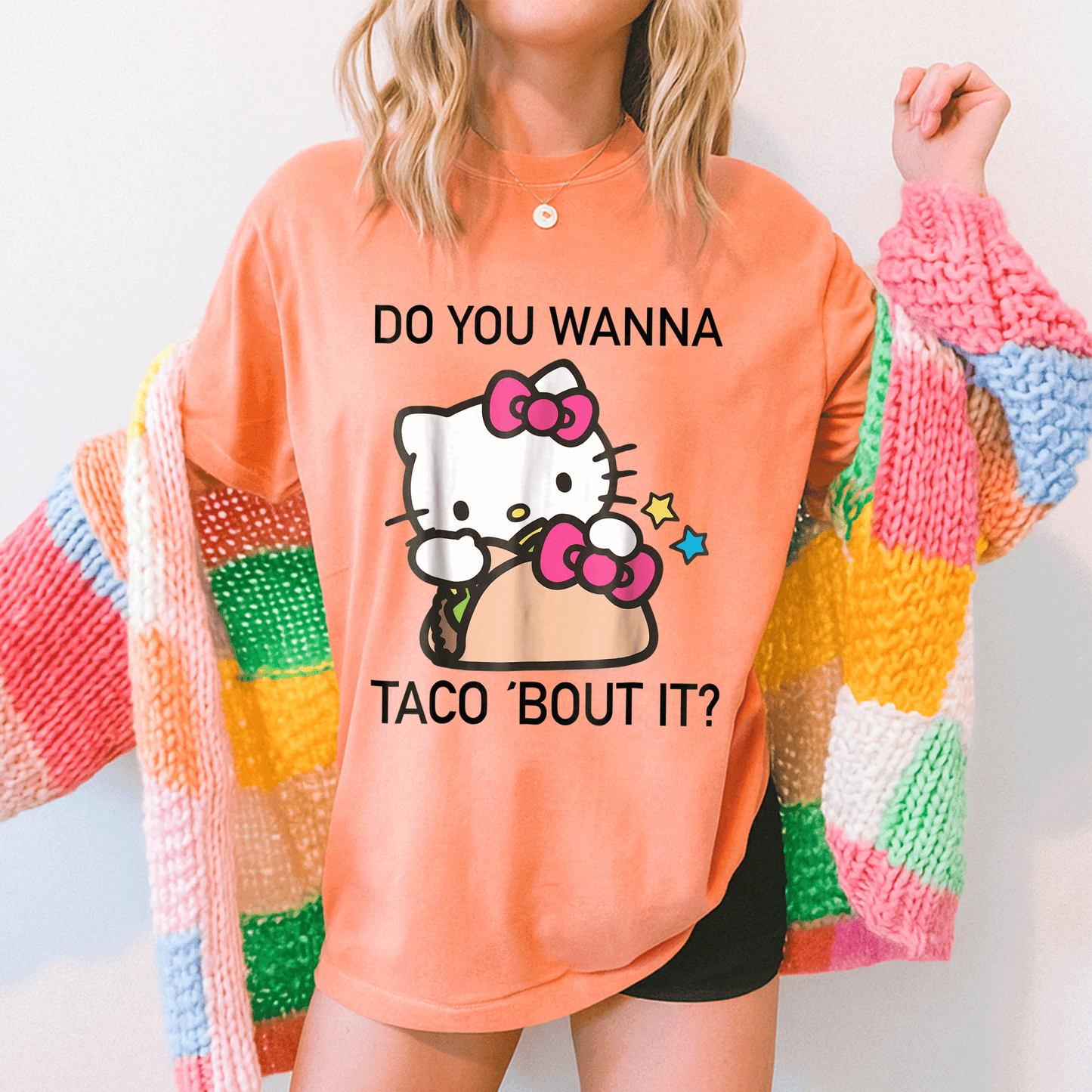Hello Kitty Taco Bout It Tee Shirt Cute and Fun Graphic Tee for Cat Lovers and Foodies Perfect Gift for Kids and Adults - 5