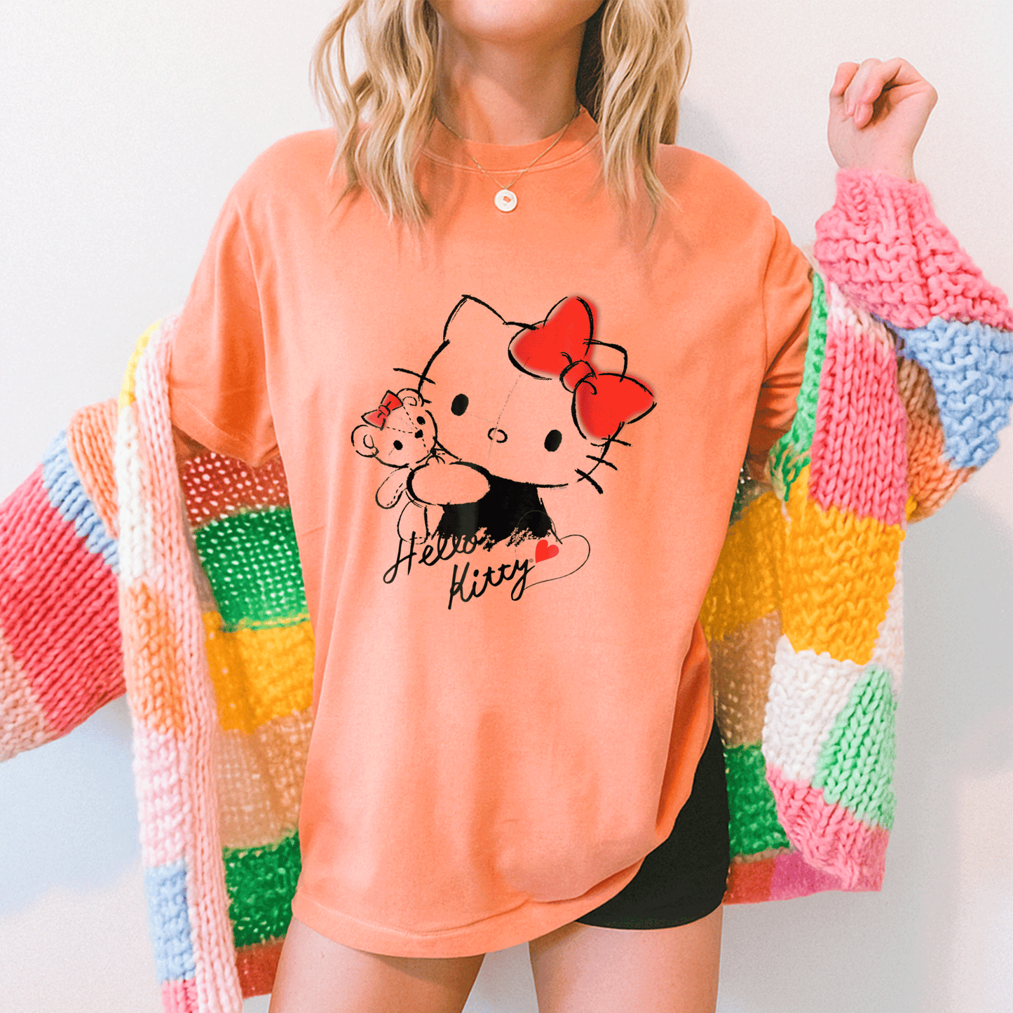 Cute Hello Kitty and Tiny Chum Graphic Tee for Kids - Adorable Characters in a Fun Design Perfect for Everyday Wear - 5