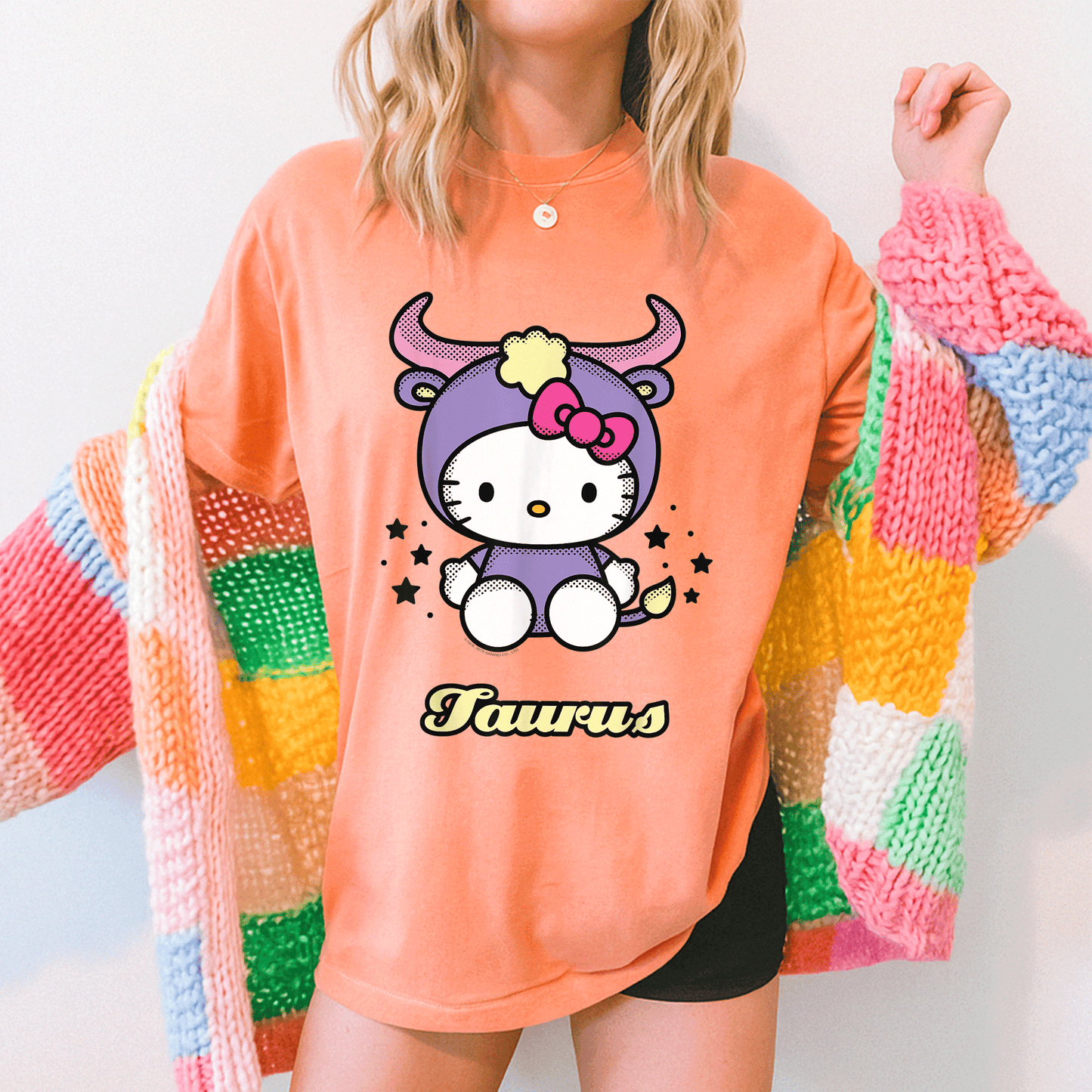 Cute Hello Kitty Taurus Tee Shirt Celebrate Your Zodiac Sign with Adorable Hello Kitty Graphics Perfect for Taurus Fans - 5