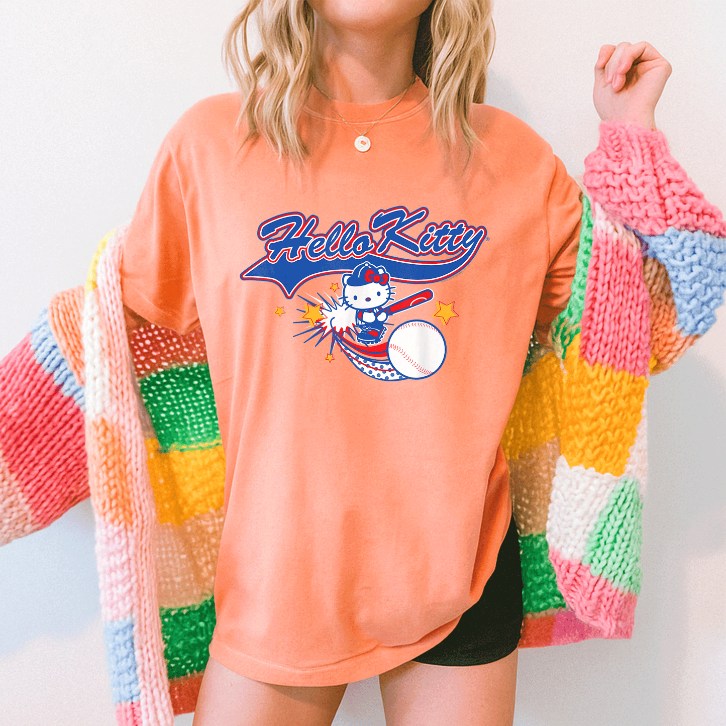 Cute Hello Kitty Home Run Baseball Softball Tee Shirt for Kids and Adults Perfect for Game Day and Sports Fans - 5
