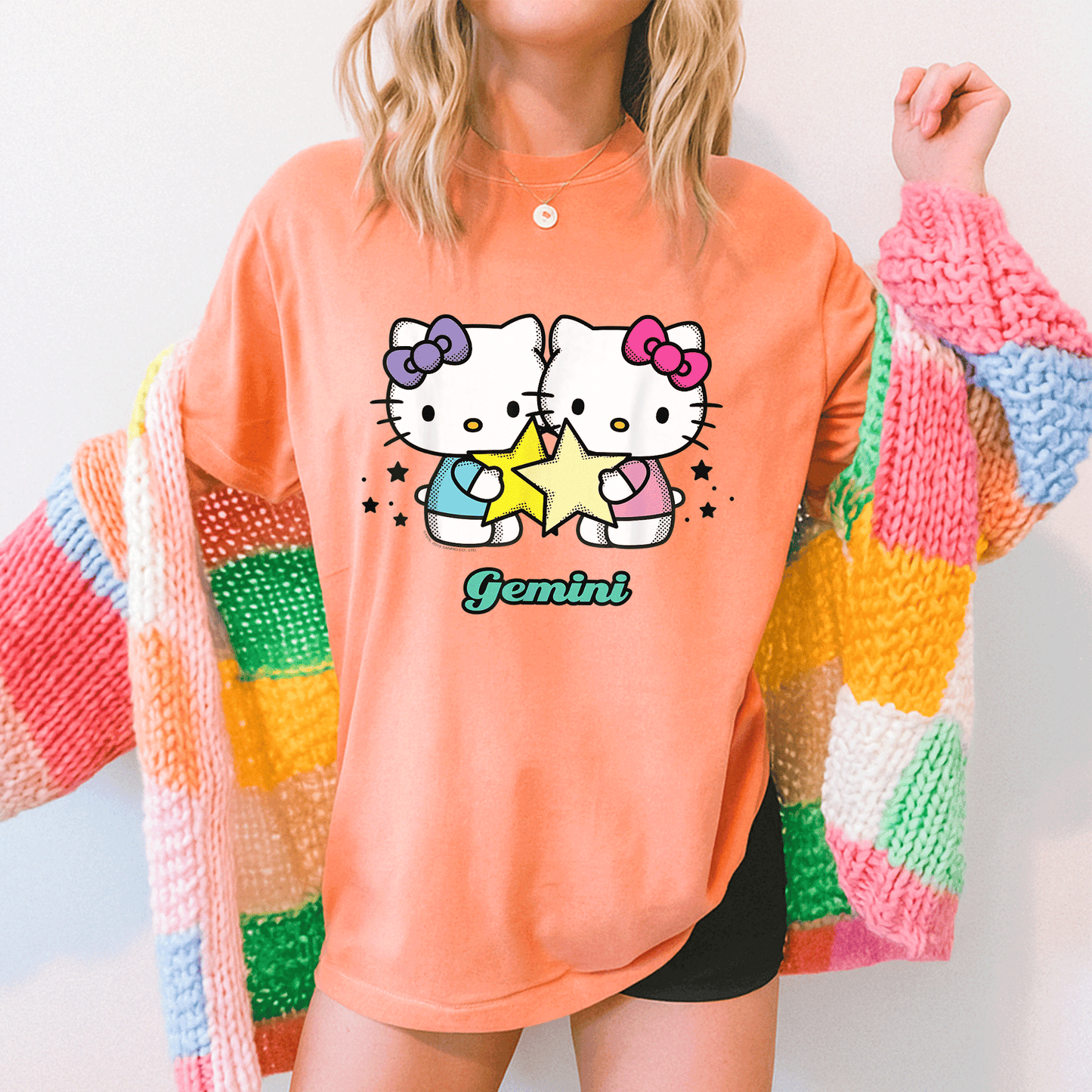 Cute Hello Kitty Gemini Zodiac Tee Shirt | Adorable Graphic Design for Astrology Lovers | Perfect Gift for Gemini Fans - 5