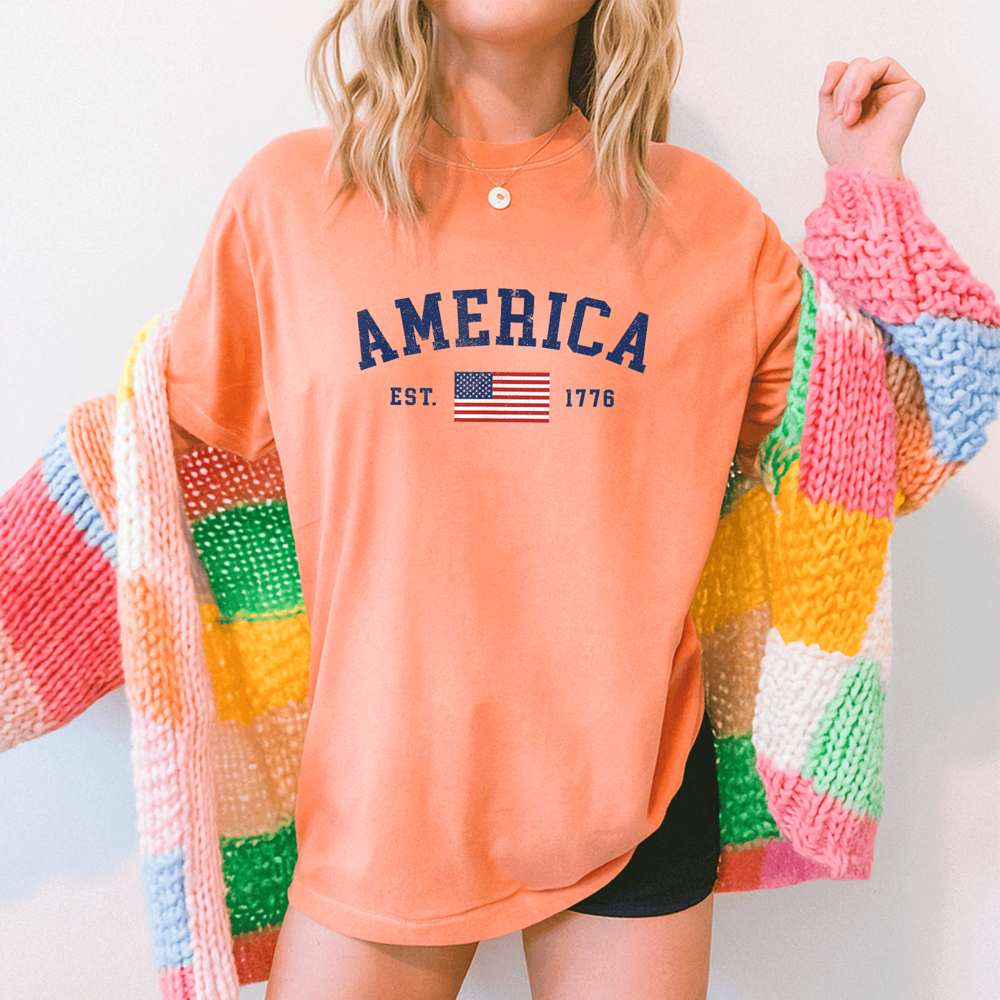 Patriotic American Flag T-Shirt for 4th of July Celebrations, USA Independence Day Tees for Men and Women - 5