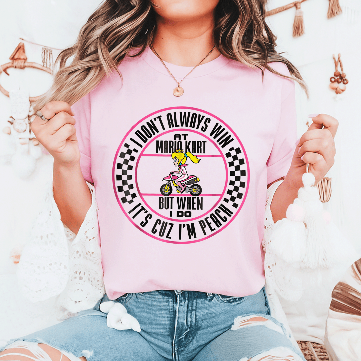 Win the race in style with our Peach Graphic T-Shirt from Mario Kart, perfect for fans and gamers who love fun fashion! - 6