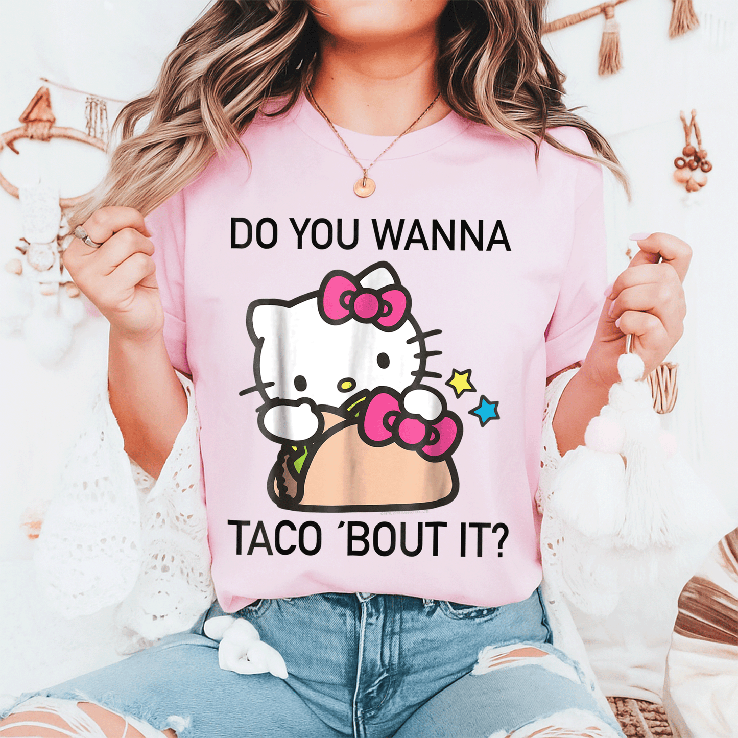 Hello Kitty Taco Bout It Tee Shirt Cute and Fun Graphic Tee for Cat Lovers and Foodies Perfect Gift for Kids and Adults - 6
