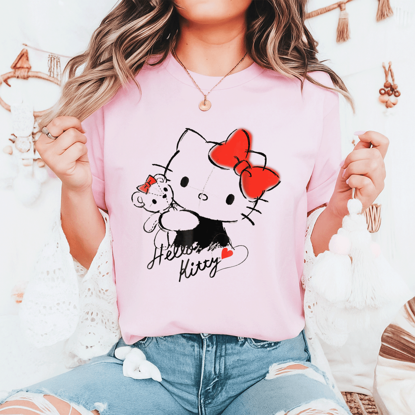 Cute Hello Kitty and Tiny Chum Graphic Tee for Kids - Adorable Characters in a Fun Design Perfect for Everyday Wear - 6