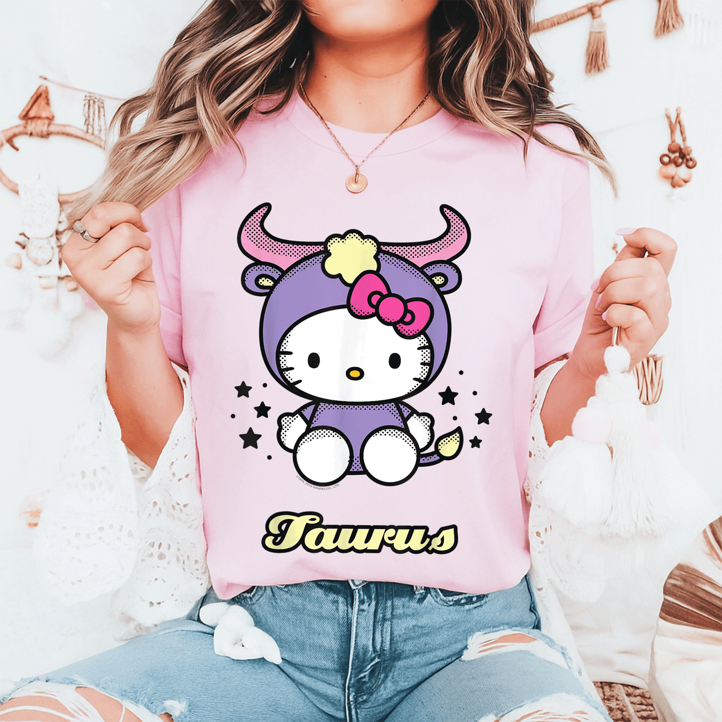 Cute Hello Kitty Taurus Tee Shirt Celebrate Your Zodiac Sign with Adorable Hello Kitty Graphics Perfect for Taurus Fans - 6