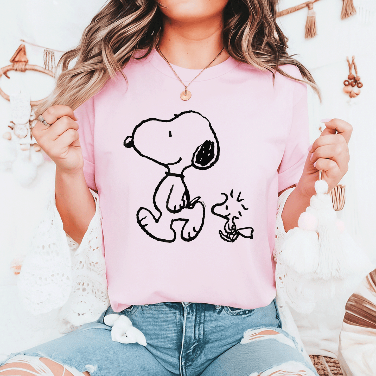 Snoopy and Woodstock Walk T-Shirt - Fun Peanuts Graphic Tee for Fans of Classic Cartoon Characters and Supporters of Friendship - 6