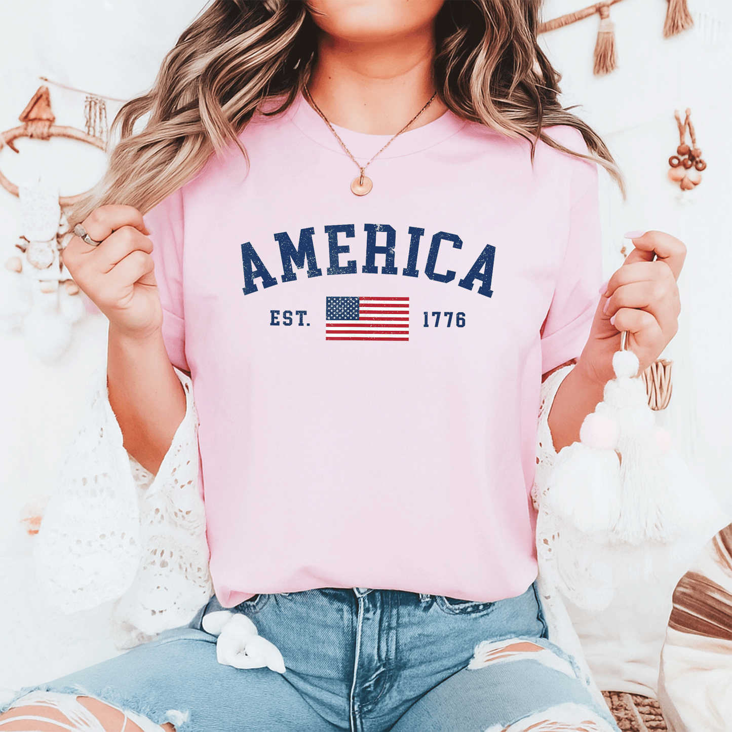 Patriotic American Flag T-Shirt for 4th of July Celebrations, USA Independence Day Tees for Men and Women - 6