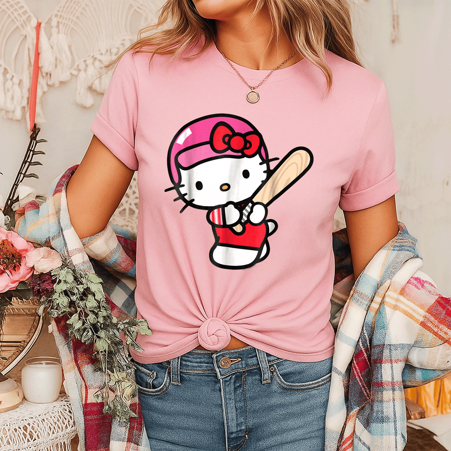 Cute Hello Kitty Baseball Player Tee Shirt for Kids β Adorable Graphic T-Shirt Perfect for Little Sports Fans and Playdates - 7
