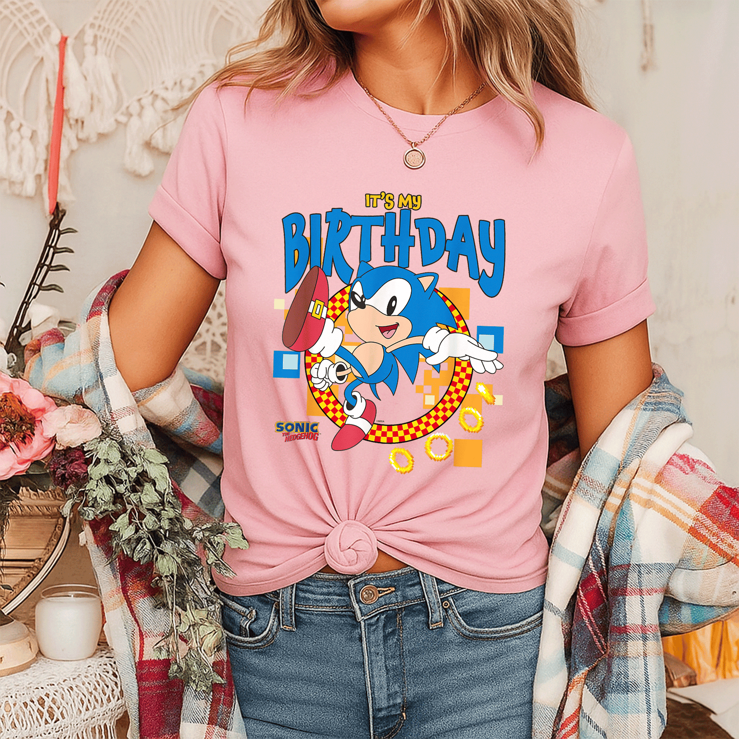 Sonic the Hedgehog Birthday T-Shirt for Kids - Fun Cheerful Design Perfect for Party Celebrations and Special Days - 7