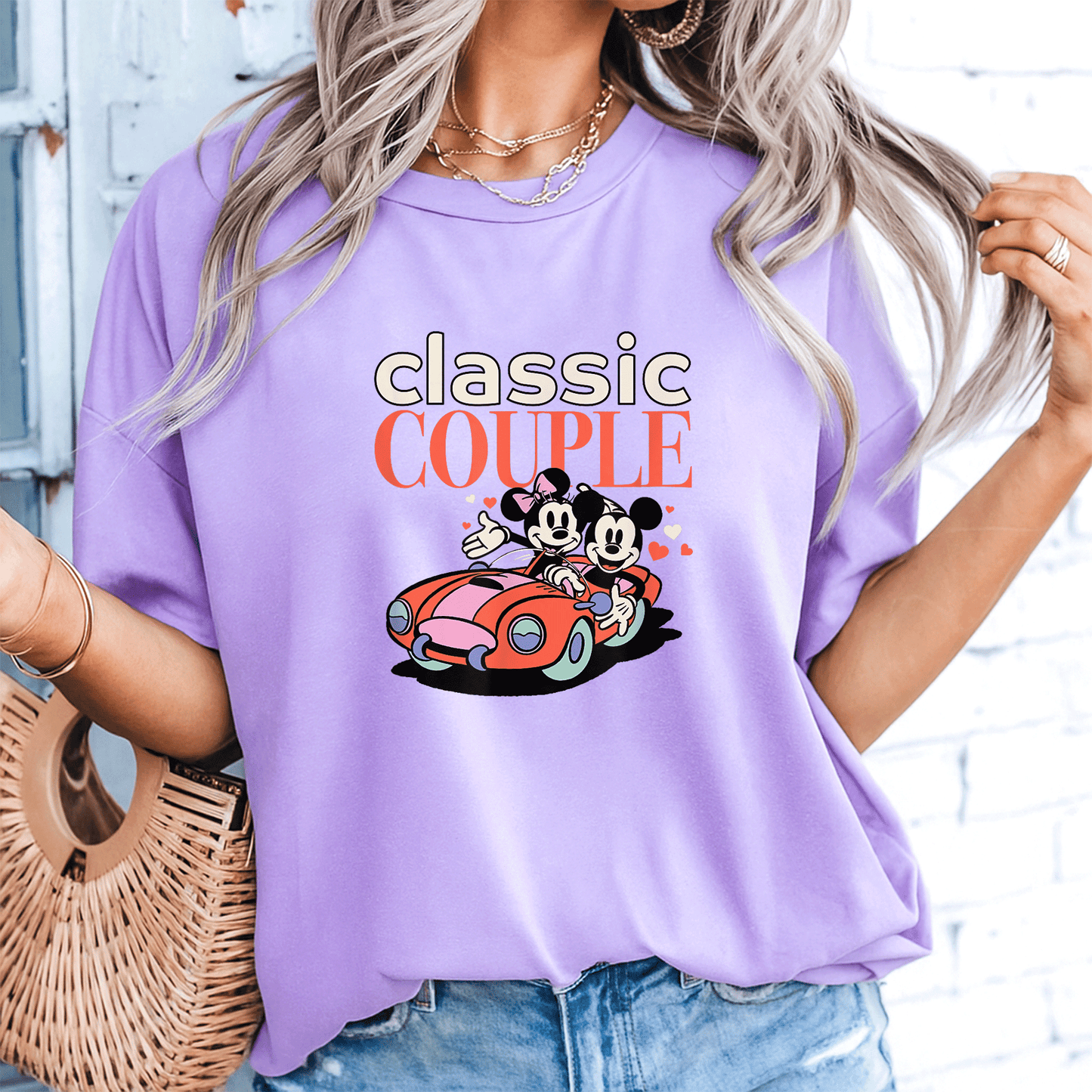 Cute Amazon Essentials Mickey and Minnie Valentine's Day Classic Couple T-Shirt for Couples Celebrating Love in Style - 8