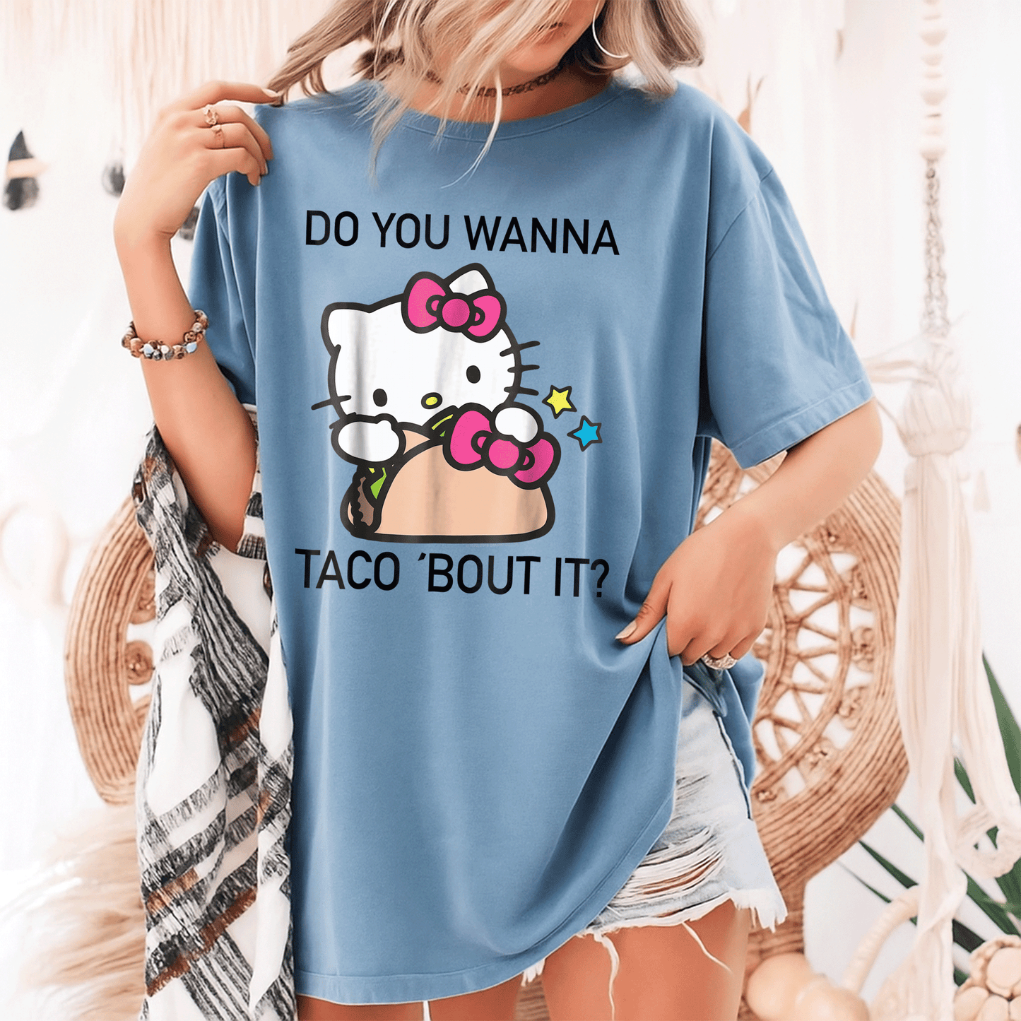 Hello Kitty Taco Bout It Tee Shirt Cute and Fun Graphic Tee for Cat Lovers and Foodies Perfect Gift for Kids and Adults - 9