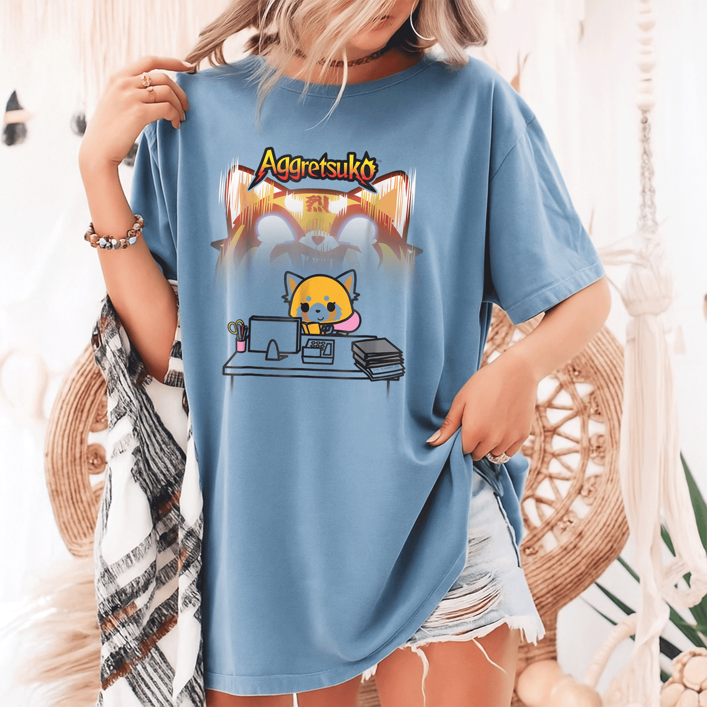 Aggretsuko Secret Rage Tee Shirt - Adorable Anime Design Featuring Raging Red Panda for Fun and Stylish Casual Wear - 9