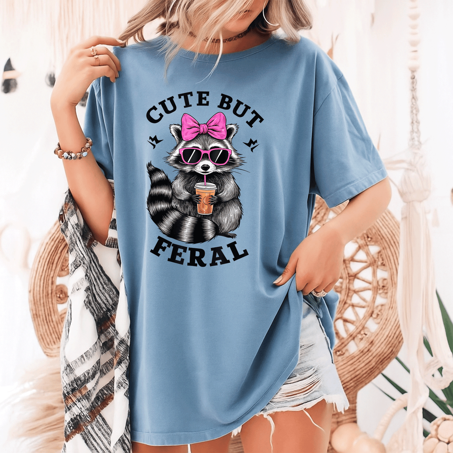 Cute Feral Raccoon T-Shirt with Sunglasses | Fun and Colorful Graphic Tee for Animal Lovers and Casual Wear - 9