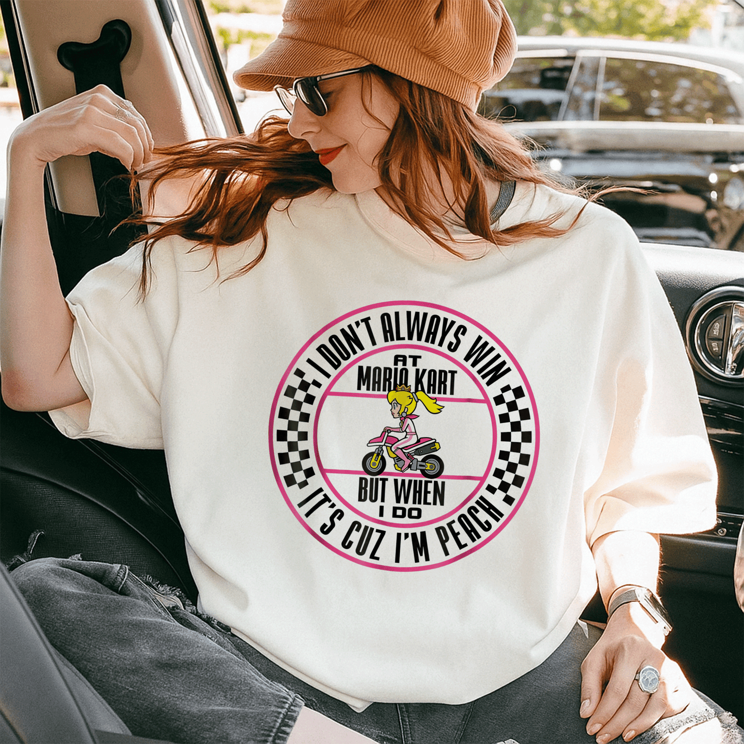 Win the race in style with our Peach Graphic T-Shirt from Mario Kart, perfect for fans and gamers who love fun fashion! - 10