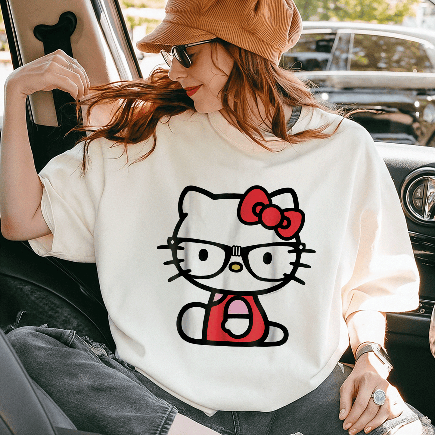 Cute Hello Kitty Nerd Glasses Tee Shirt Perfect for Fans Stylish Graphic Tee with Adorable Kitty Design for Everyday Wear - 10