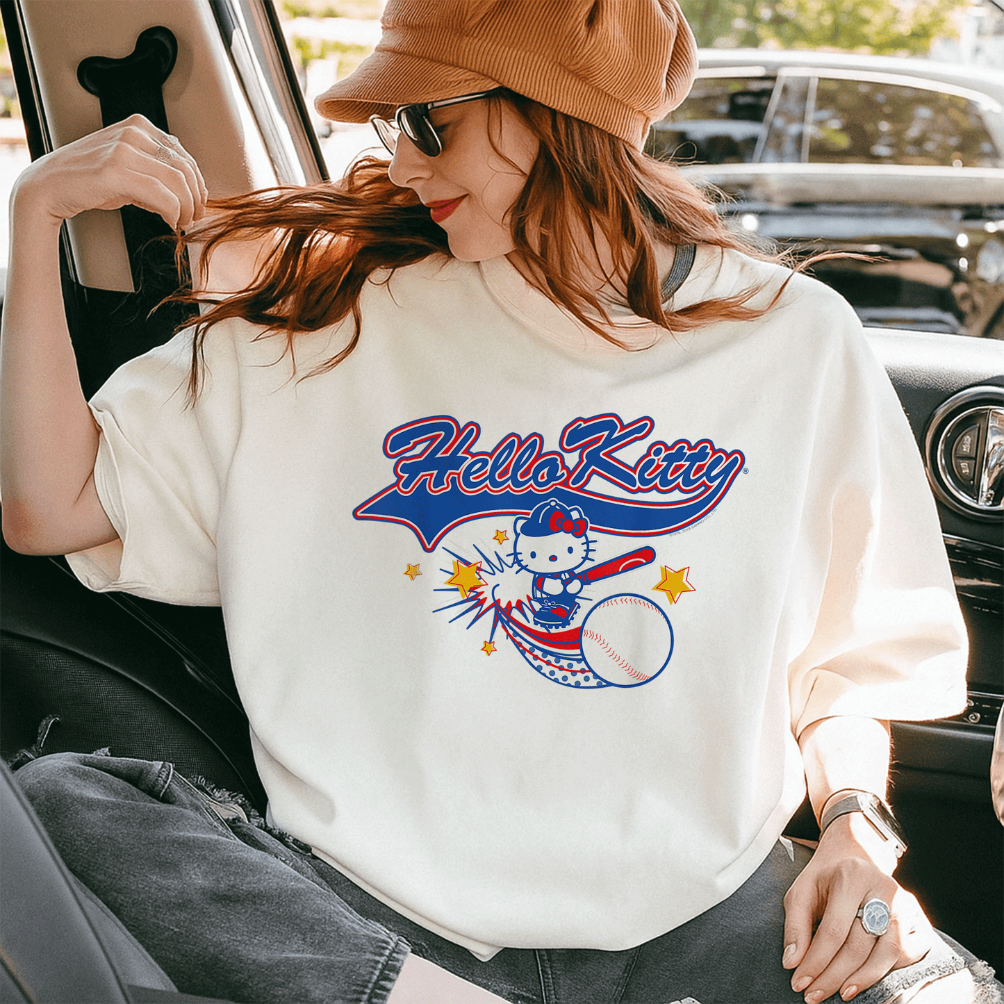 Cute Hello Kitty Home Run Baseball Softball Tee Shirt for Kids and Adults Perfect for Game Day and Sports Fans - 10