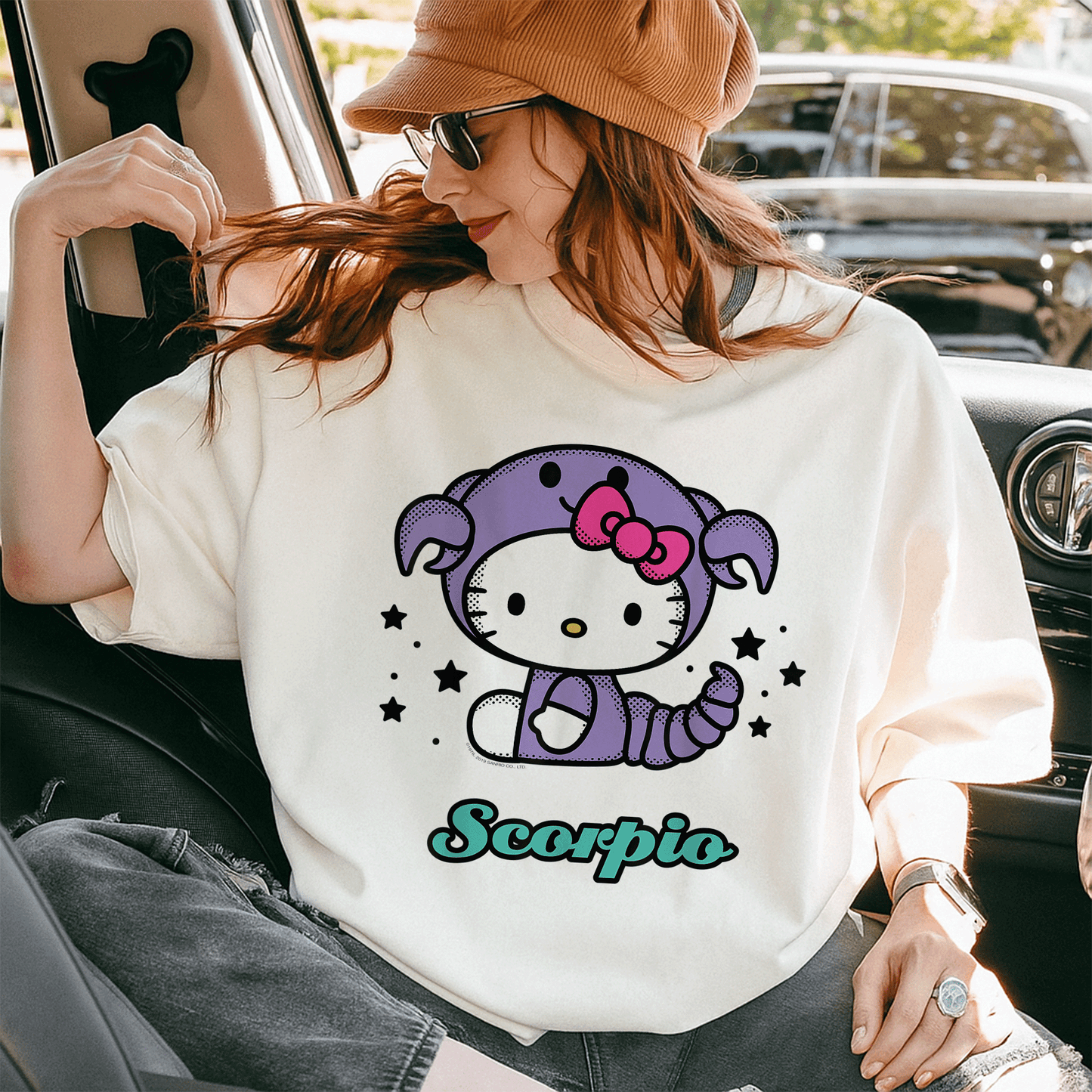 Cute Hello Kitty Scorpio Zodiac Tee Shirt - Adorable Design for Astrology Lovers - Stylish and Comfy Apparel for Feline Fans - 10