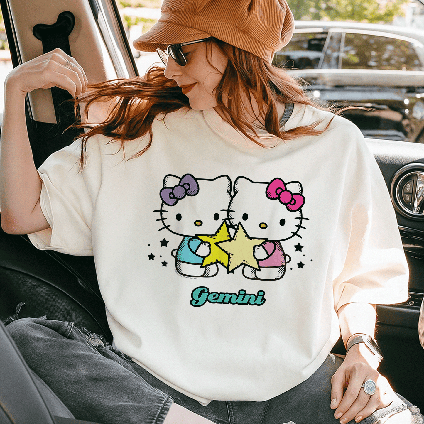 Cute Hello Kitty Gemini Zodiac Tee Shirt | Adorable Graphic Design for Astrology Lovers | Perfect Gift for Gemini Fans - 10