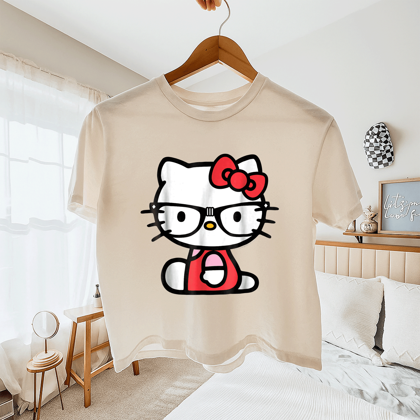 Cute Hello Kitty Nerd Glasses Tee Shirt Perfect for Fans Stylish Graphic Tee with Adorable Kitty Design for Everyday Wear - 11