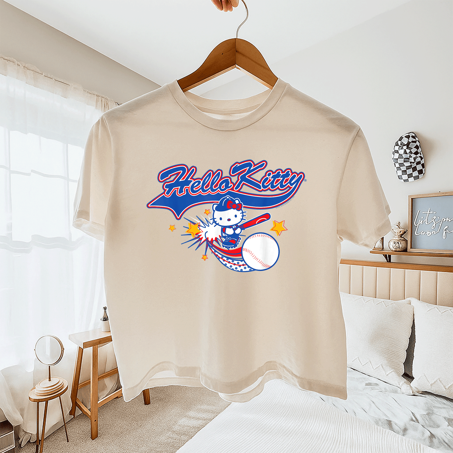 Cute Hello Kitty Home Run Baseball Softball Tee Shirt for Kids and Adults Perfect for Game Day and Sports Fans - 11
