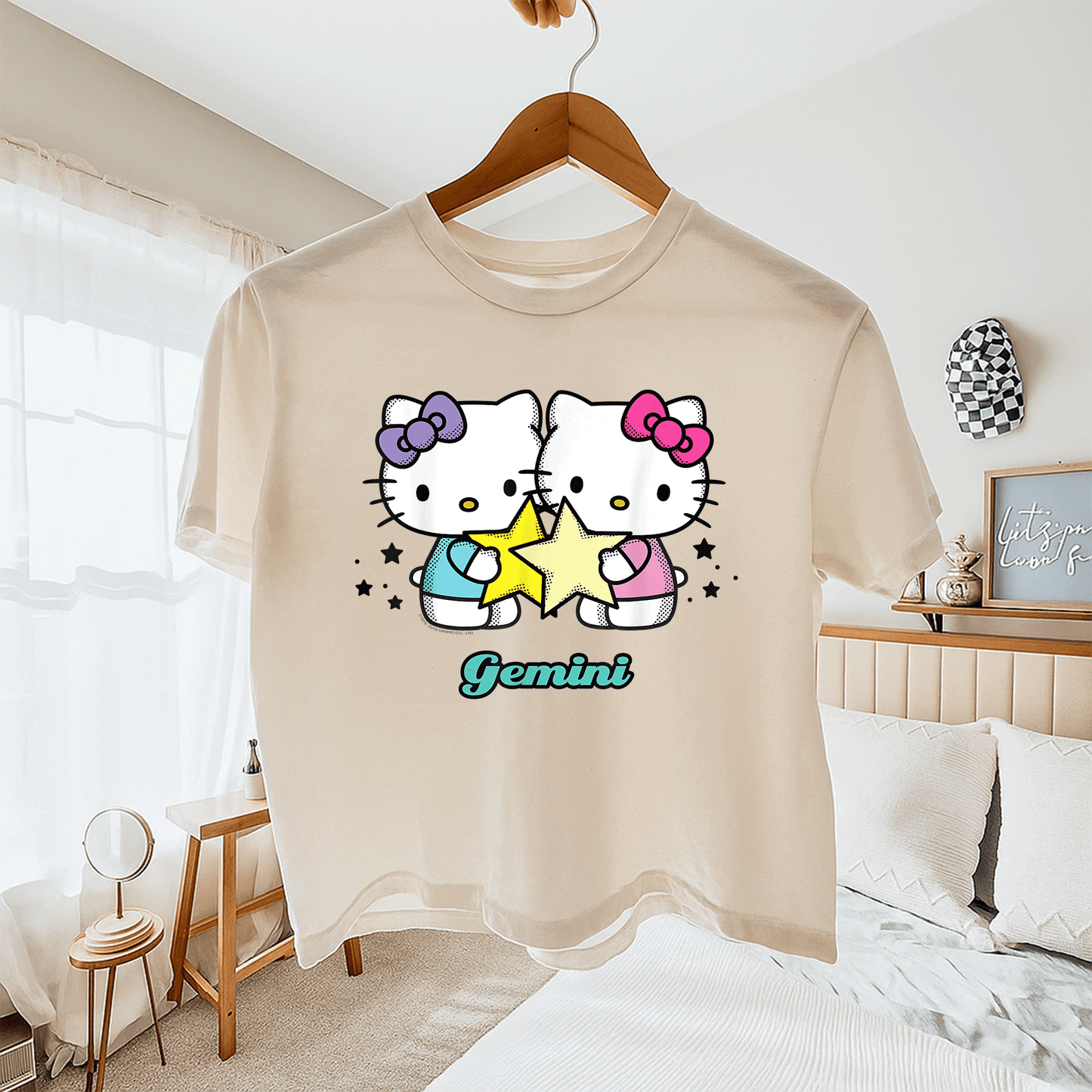Cute Hello Kitty Gemini Zodiac Tee Shirt | Adorable Graphic Design for Astrology Lovers | Perfect Gift for Gemini Fans - 11