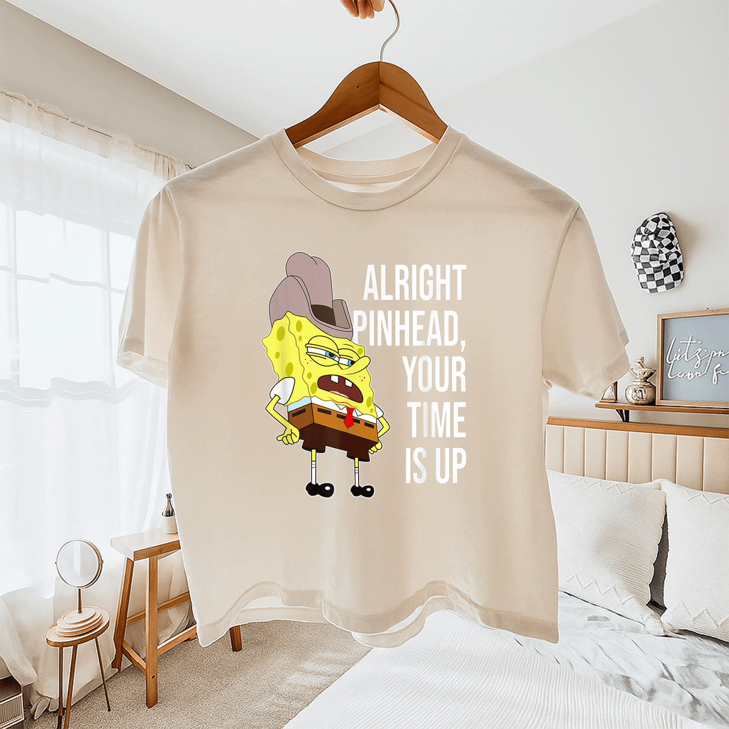 Mademark x SpongeBob SquarePants Alright Pinhead Your Time is Up Graphic T-Shirt for Fans of Fun and Retro Style - 11
