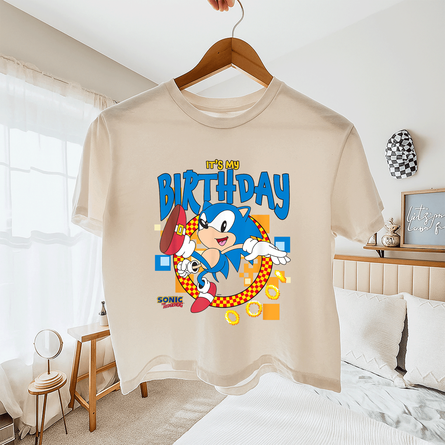 Sonic the Hedgehog Birthday T-Shirt for Kids - Fun Cheerful Design Perfect for Party Celebrations and Special Days - 11
