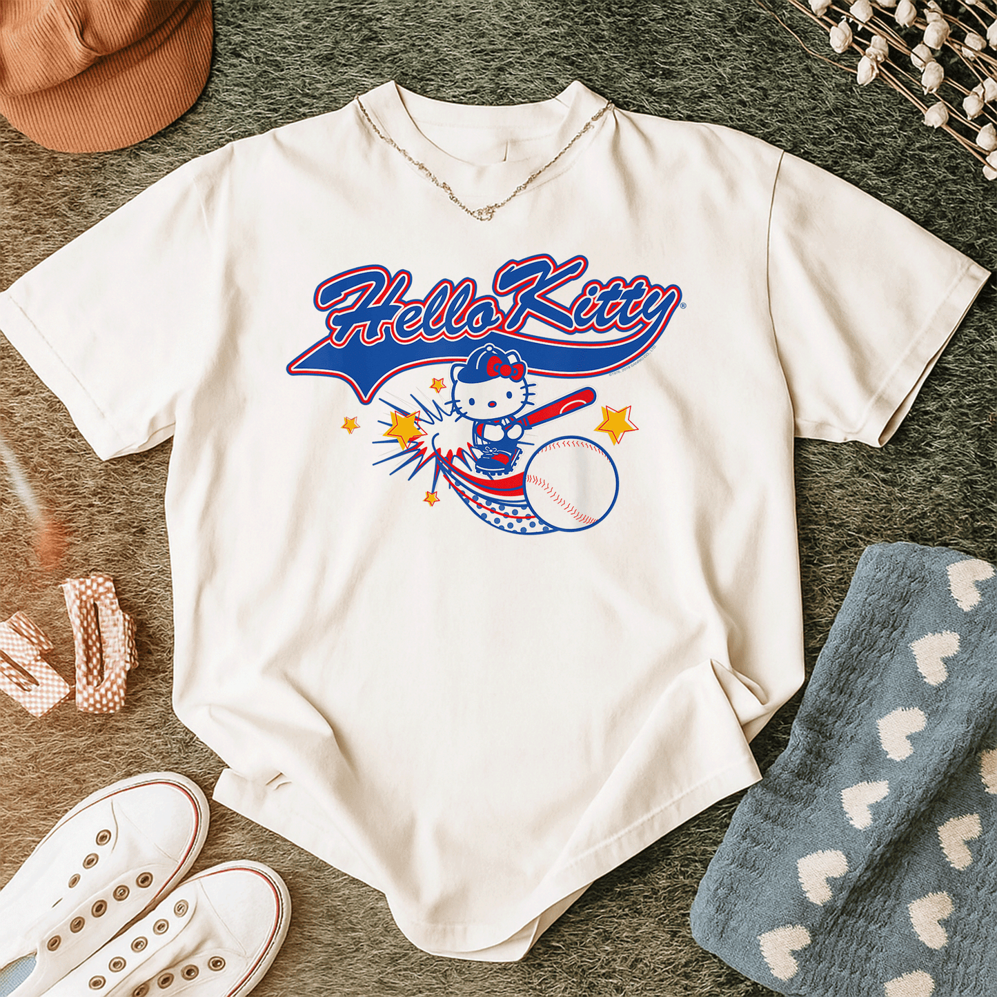 Cute Hello Kitty Home Run Baseball Softball Tee Shirt for Kids and Adults Perfect for Game Day and Sports Fans - 12