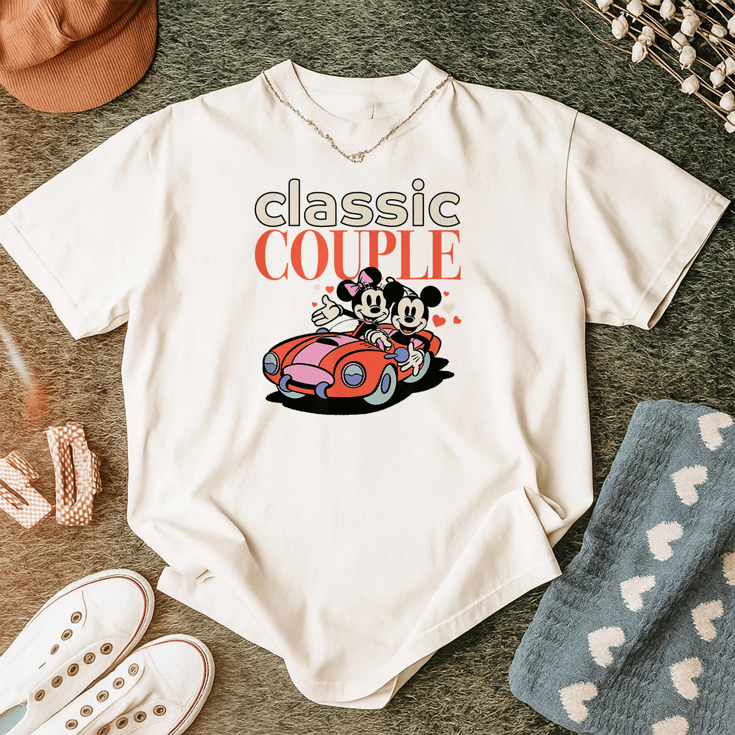 Cute Amazon Essentials Mickey and Minnie Valentine's Day Classic Couple T-Shirt for Couples Celebrating Love in Style - 12