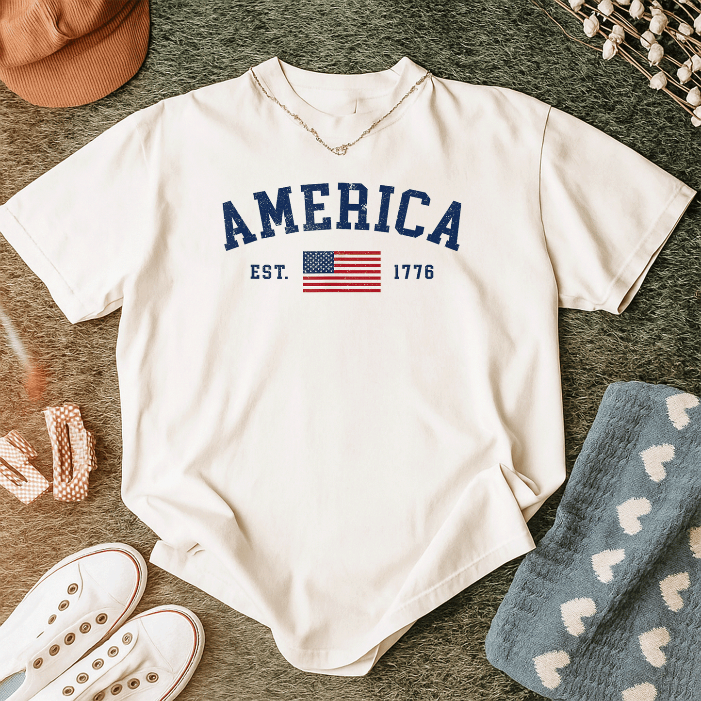 Patriotic American Flag T-Shirt for 4th of July Celebrations, USA Independence Day Tees for Men and Women - 12