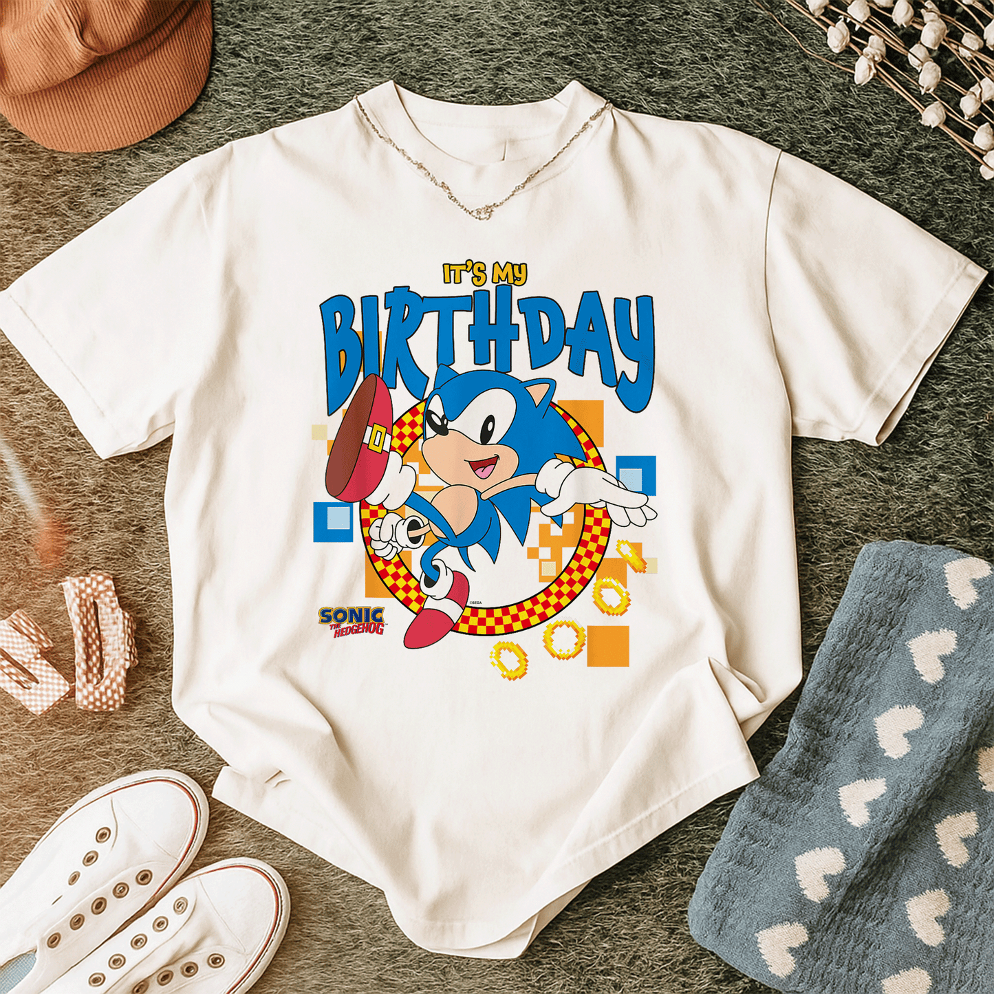 Sonic the Hedgehog Birthday T-Shirt for Kids - Fun Cheerful Design Perfect for Party Celebrations and Special Days - 12